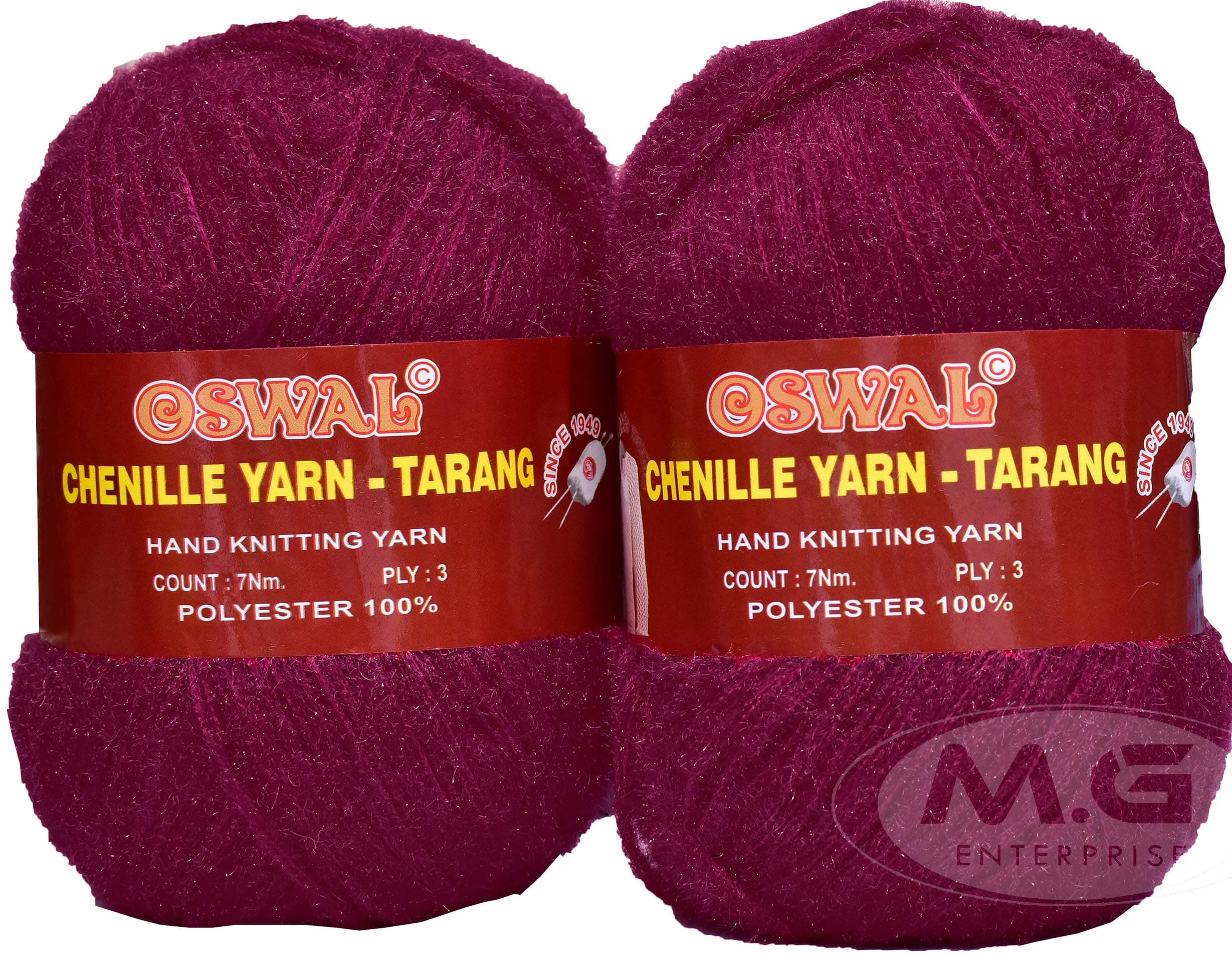 OSWAL Knitting Wool Yarn, Soft Fancy Feather Wool Deep Rose 400 GMS Best Used with Knitting Needles, Soft Fancy Wool-OA Art-HFF