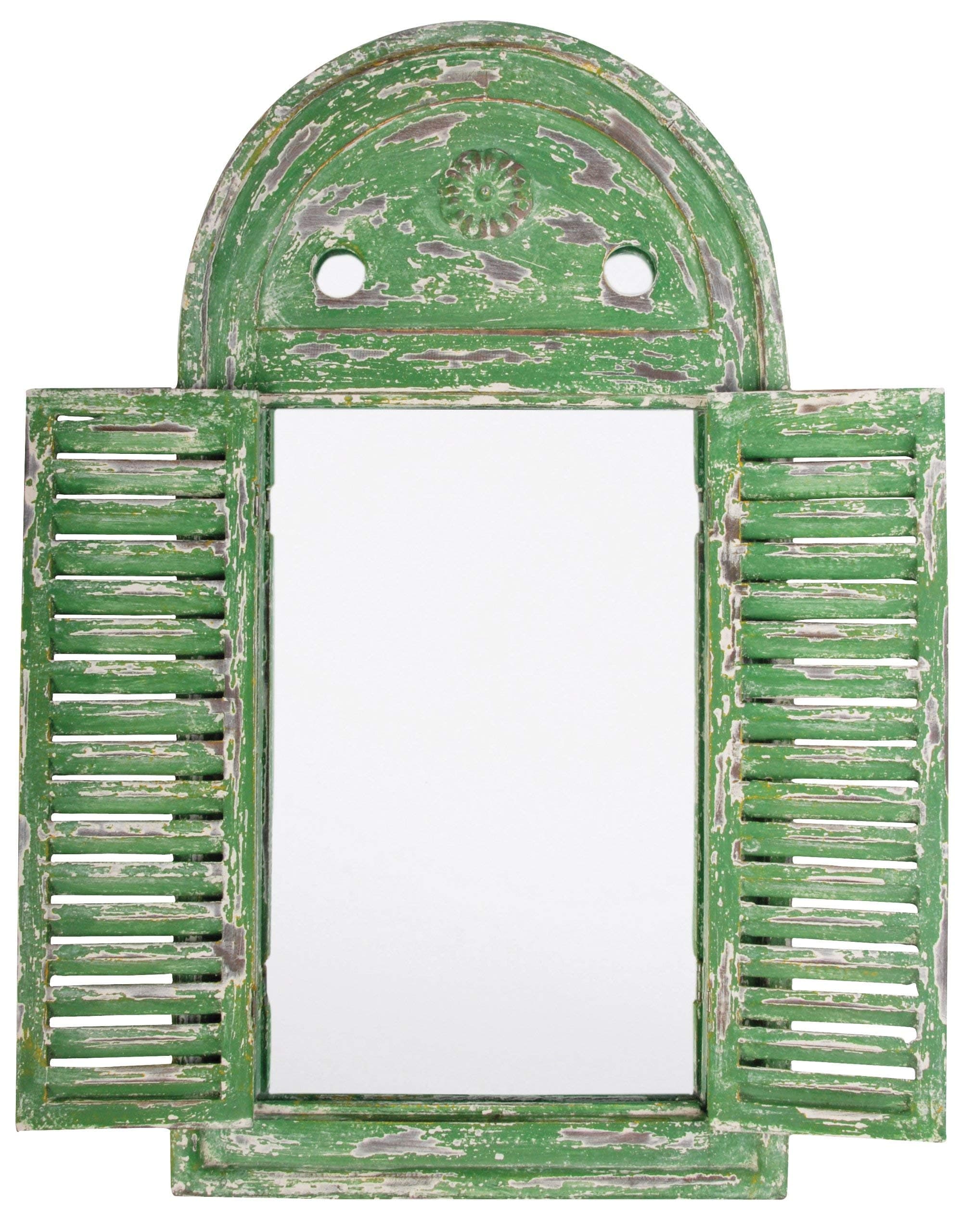 Design Green Louvre Mirror, Green