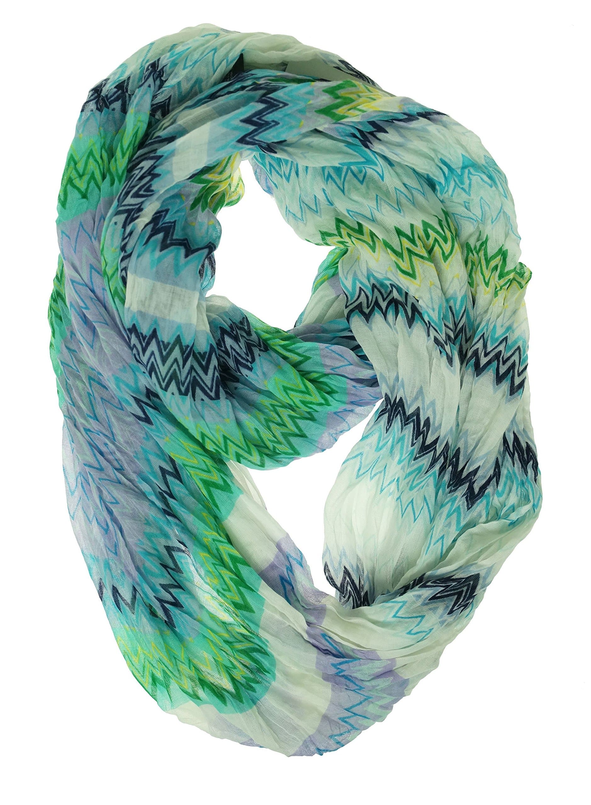 Cejon Chevron Lightweight Infinity Scarf Aqua One Size