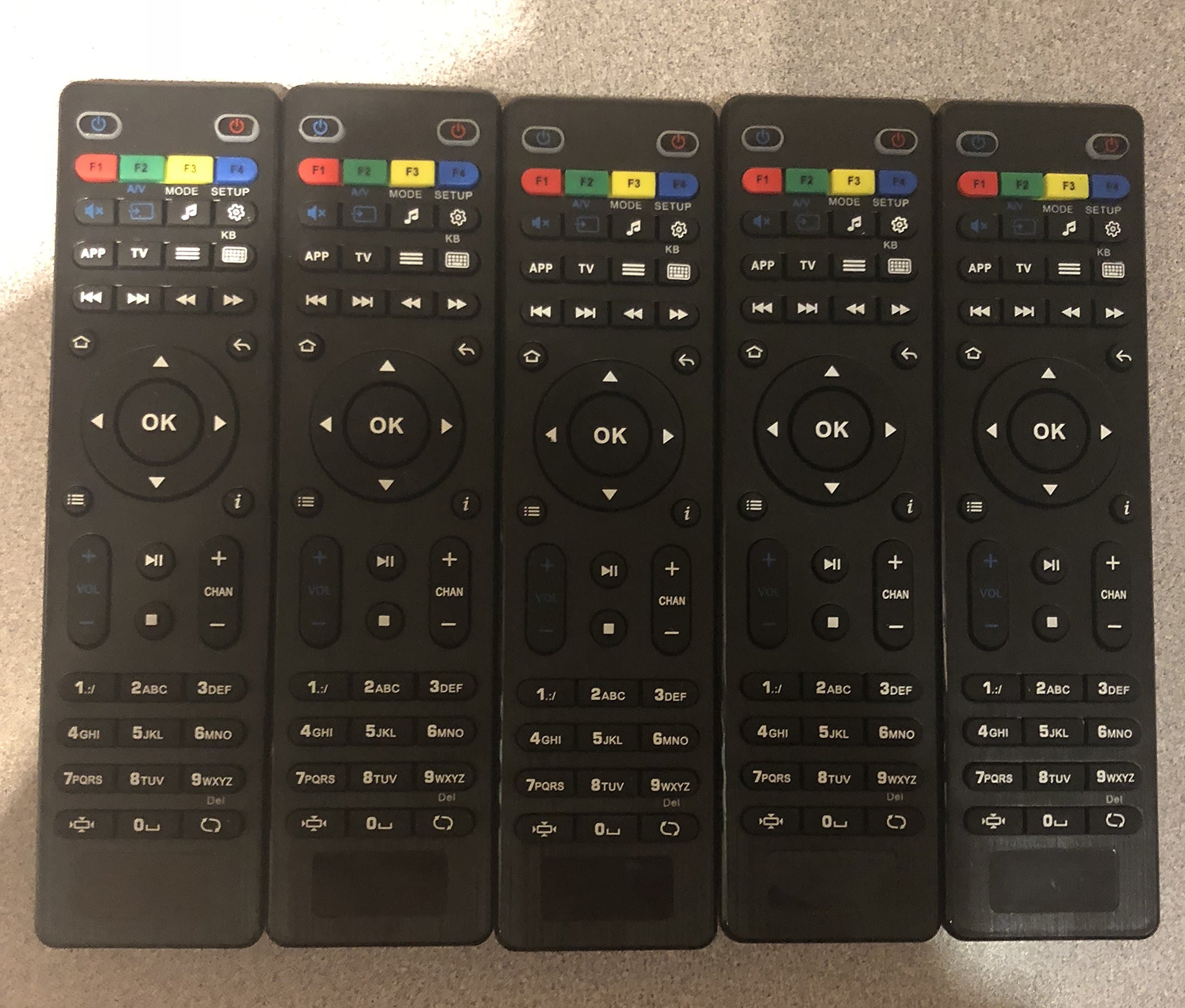 { Pack of 5 } Artronix Replacement Remote Control for Tv Box Mag254 Mag250 Mag256 MAG 250 254 256 255 256 257 275 322 349 350 351 352 410 OTT IPTV Set Top Box