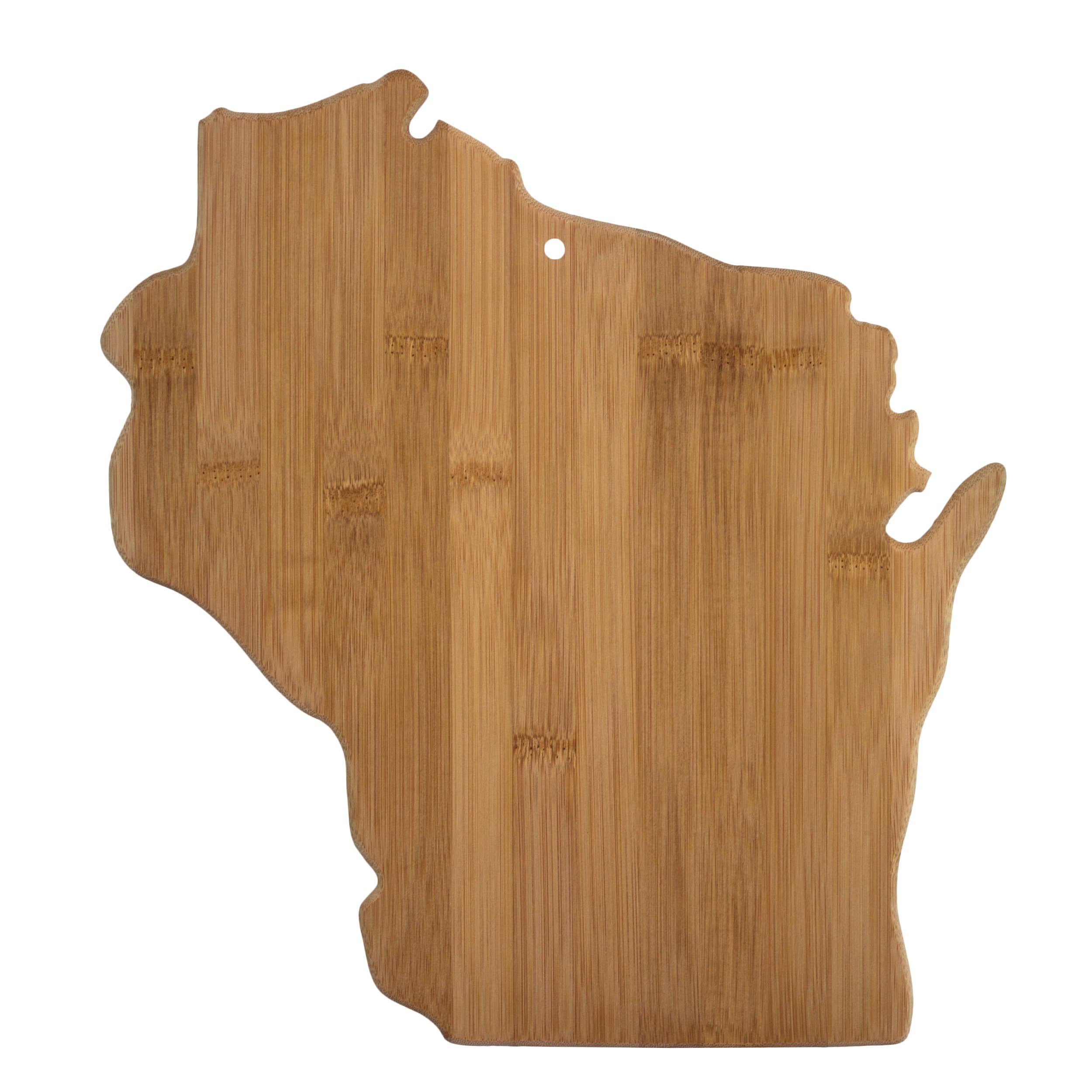 Wisconsin State Shaped Bamboo Serving and Cutting Board