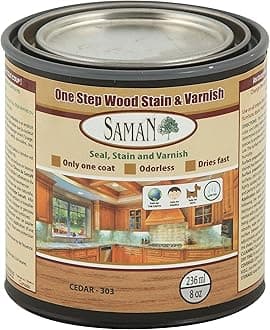 SamaN SAM-303-8 8-Ounce Interior Stain for Fine Wood for Seal, Stain and Varnish, Cedar