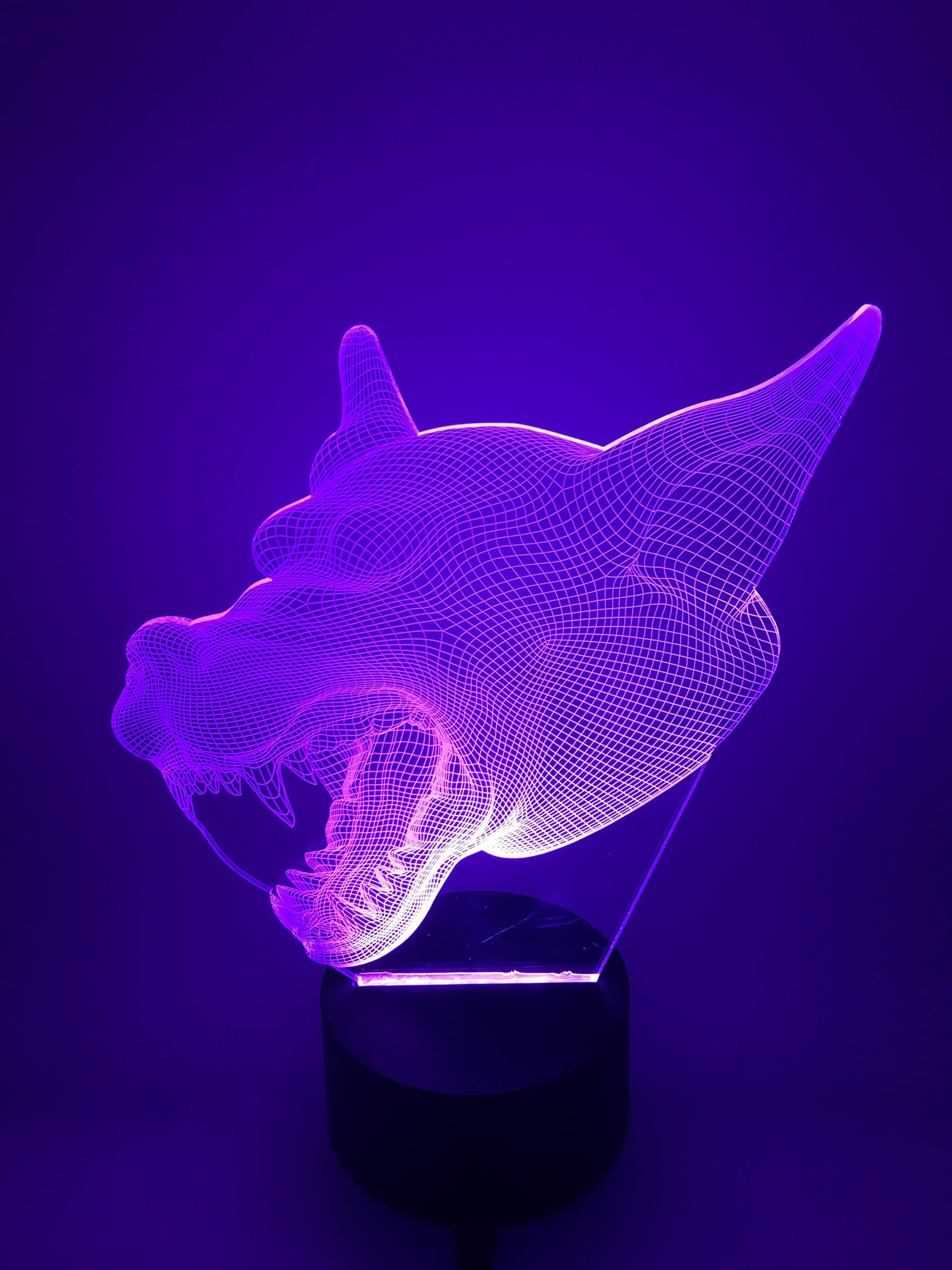 YOUQIZHI® 3D Optical Illusion Werewolf Panel Model Lighting Night 7 Color Change USB Touch button LED Desk Table Light Lamp