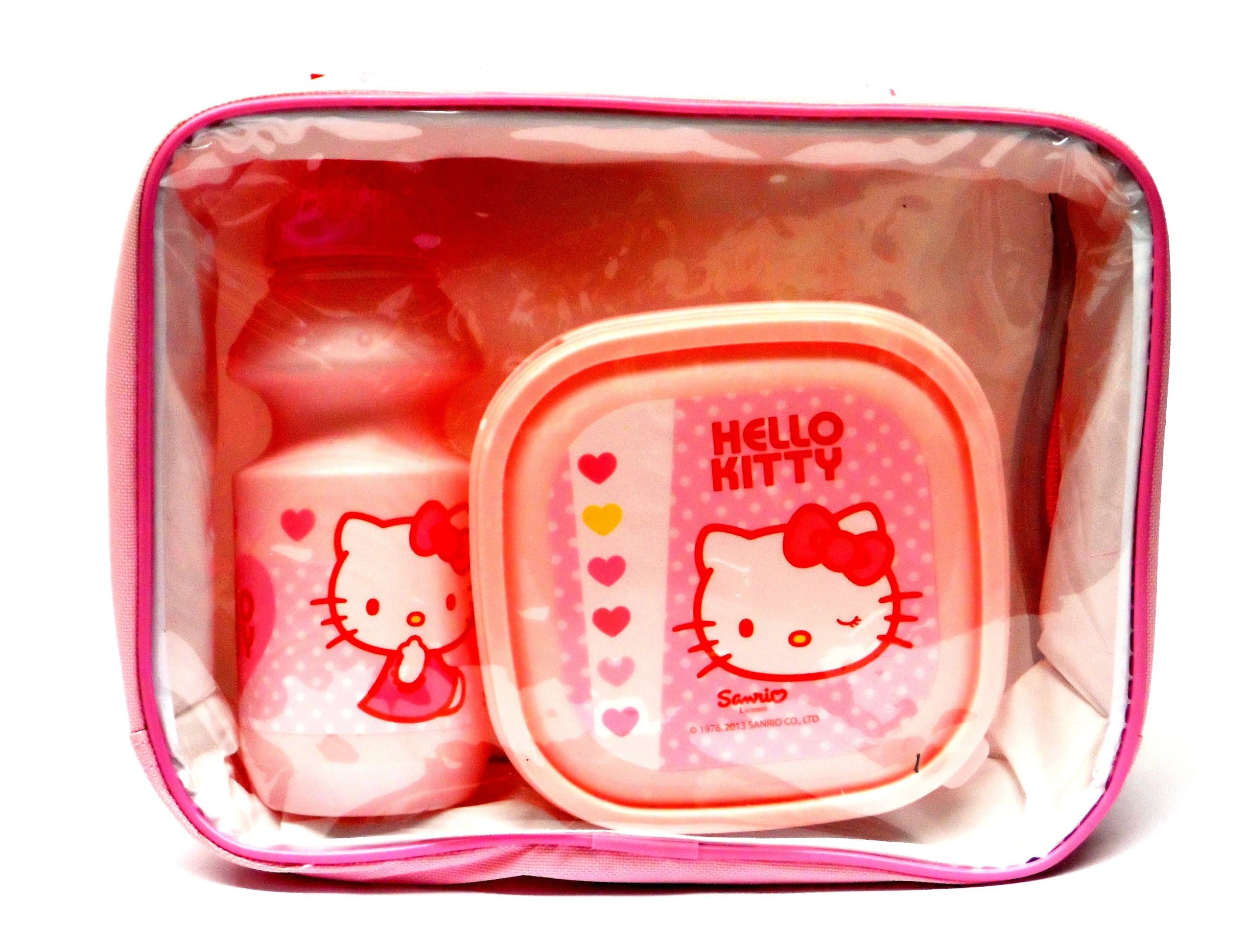 MegaBrandHello Kitty Children's Lunch Bag Set - Bag with handle strap, Lunch Box and Sports Bottle