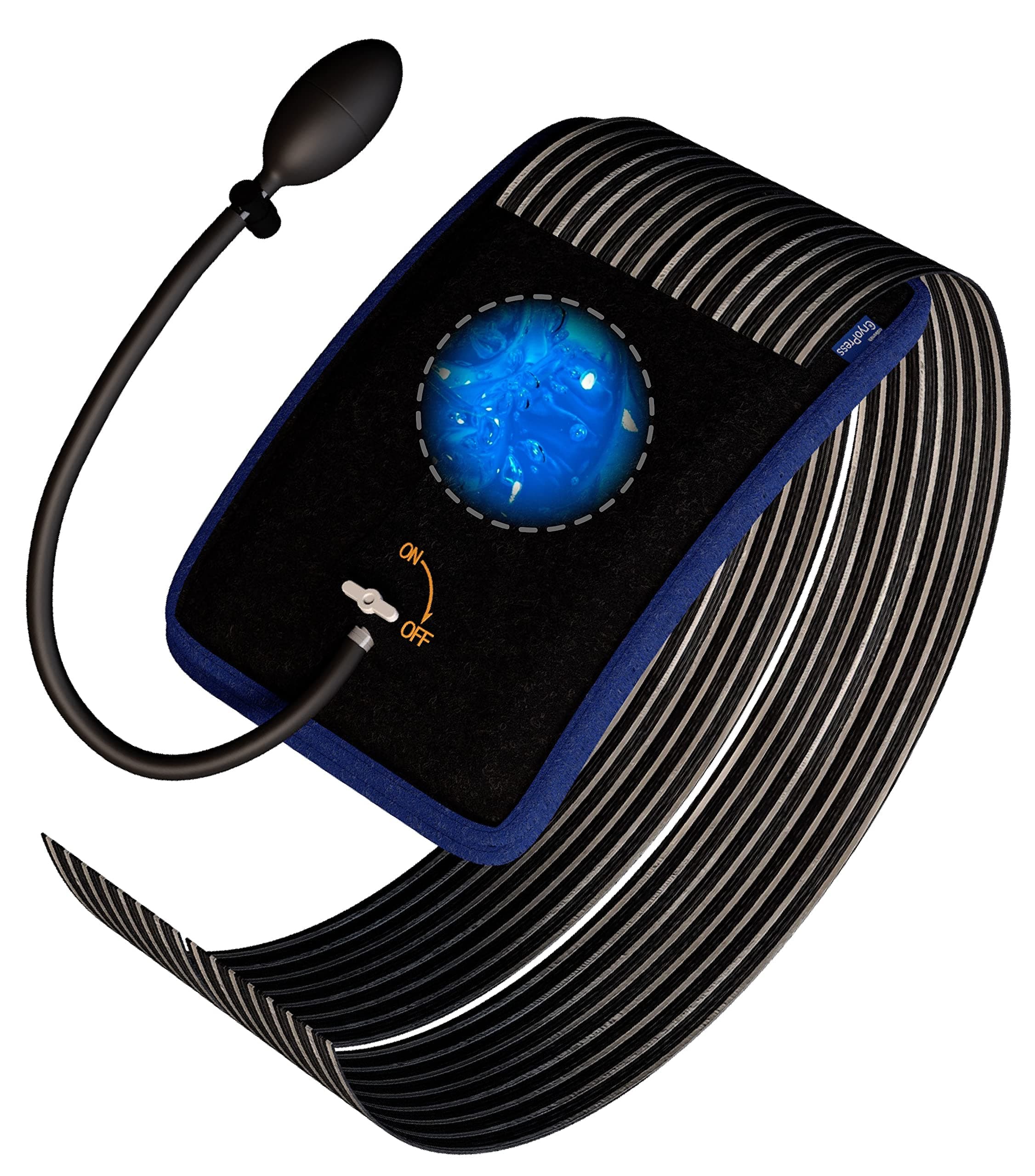 Caresmith CryoPress Ice Compression Wrap (Black) | 2 in 1 Cold + Compression Therapy Ice Bag | Ice Pack Gel for Pain Relief