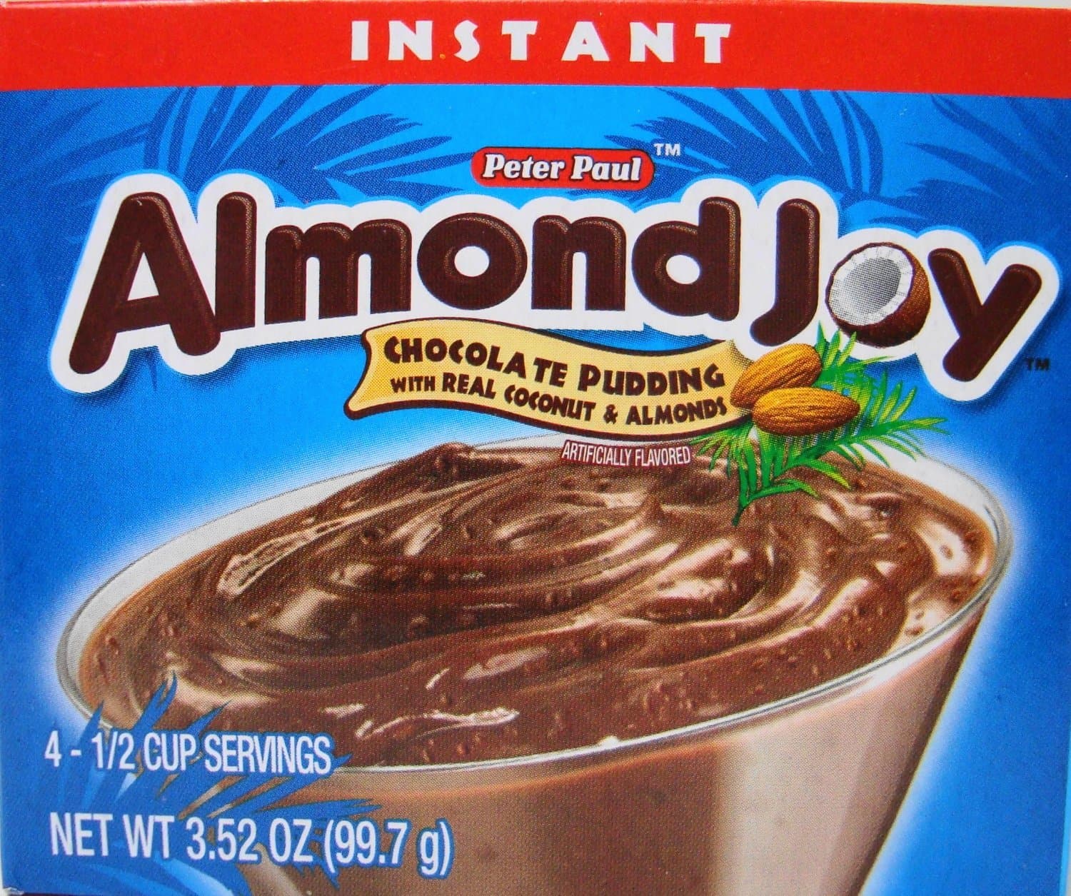 Peter Paul Almond Joy Instant Chocolate Pudding Mix 3.52 Ounces (Pkg of 4)