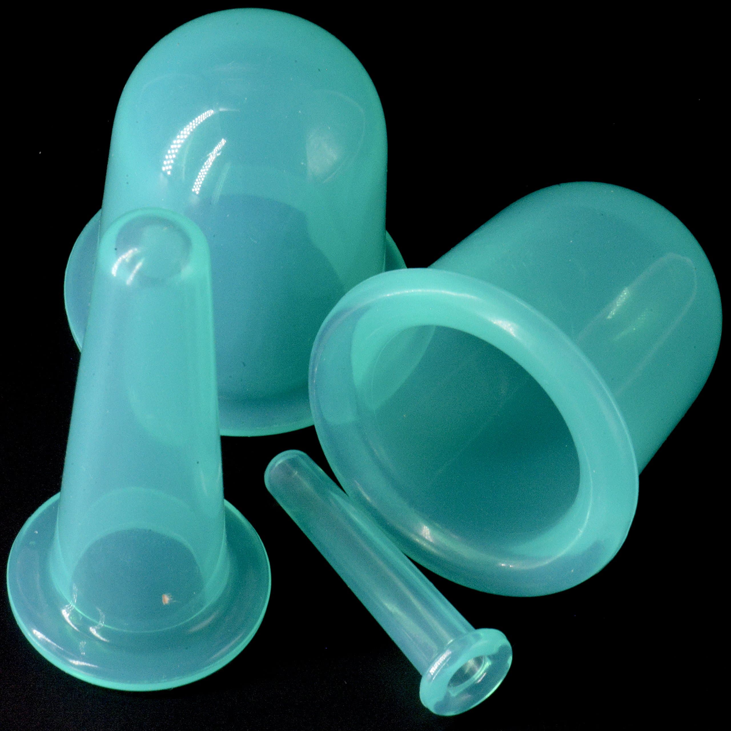 Cupping Set - Full Body Detox - [Complete Set] - Spa Cups [4-Pack Green] for Skin Therapy/Anti Cellulite