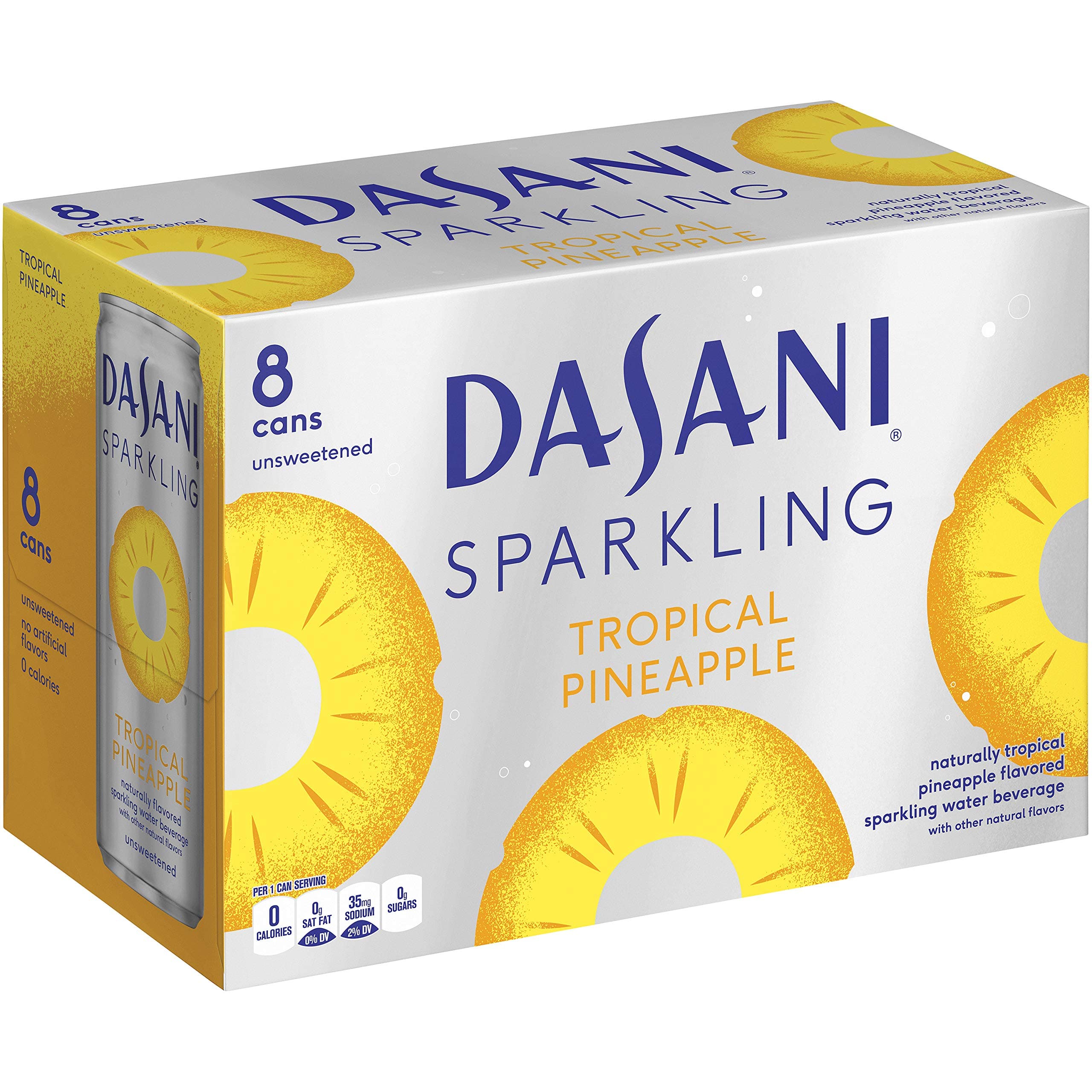 DASANI Sparkling, Tropical Pineapple, 12 fl oz, 8 Pack
