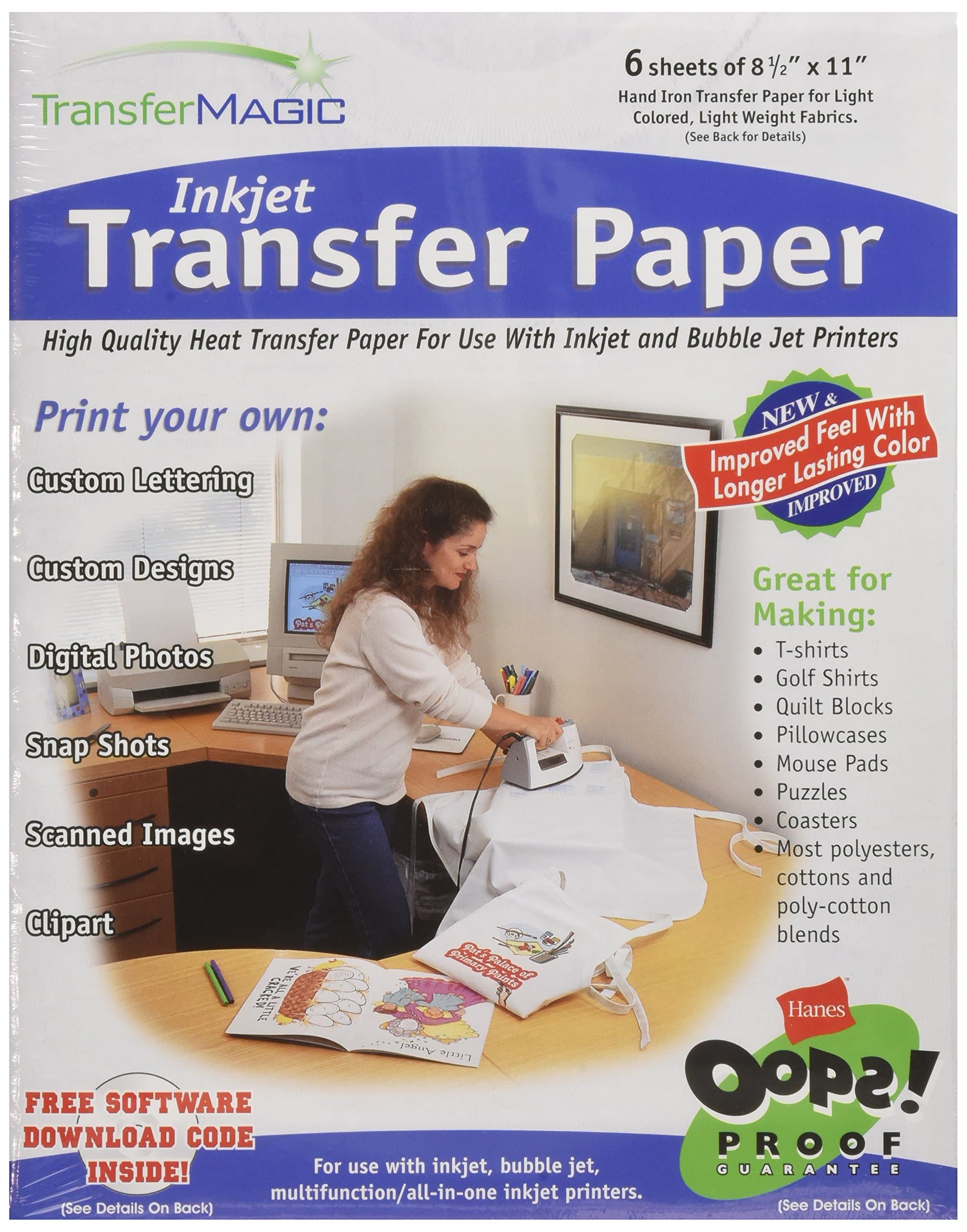 Transfer Magic 8.5 x 11-inch Ink Jet Transfer Paper, Pack of 6
