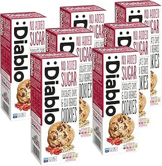 Sponsored Ad – Diablo No Added Sugar Cookies, Chocolate Chips & Goji Berries – Low Sugar Snacks, Cookies Biscuits for All, Sweetened with Maltitol, Ideal for Gifting, Festive Hampers & Holiday – 135g Pack of 7