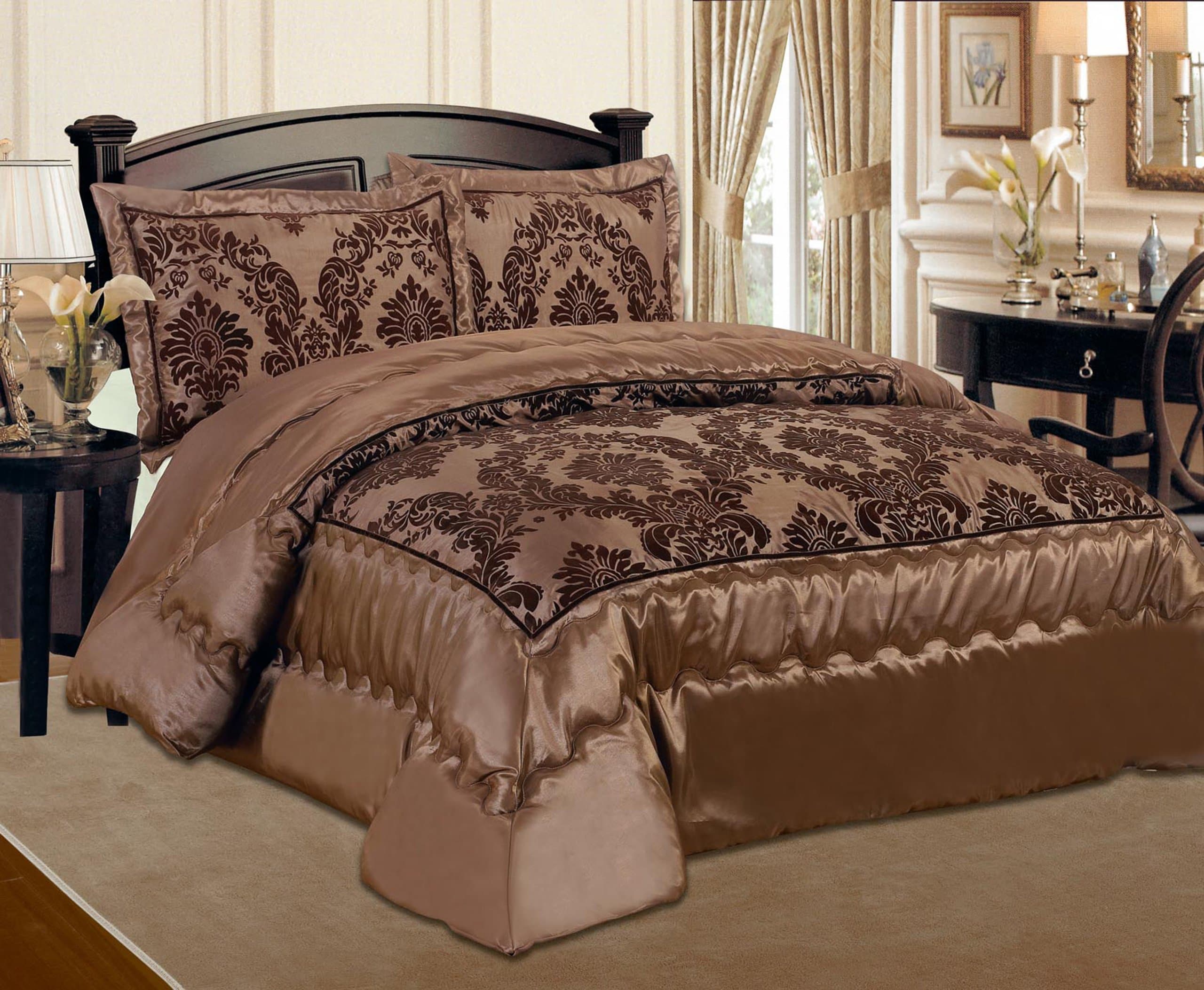 New Luxurious 3pcs Quilted Bedspread Set/Comforter Set/Double & King Size (Chocolate Brown) (King)