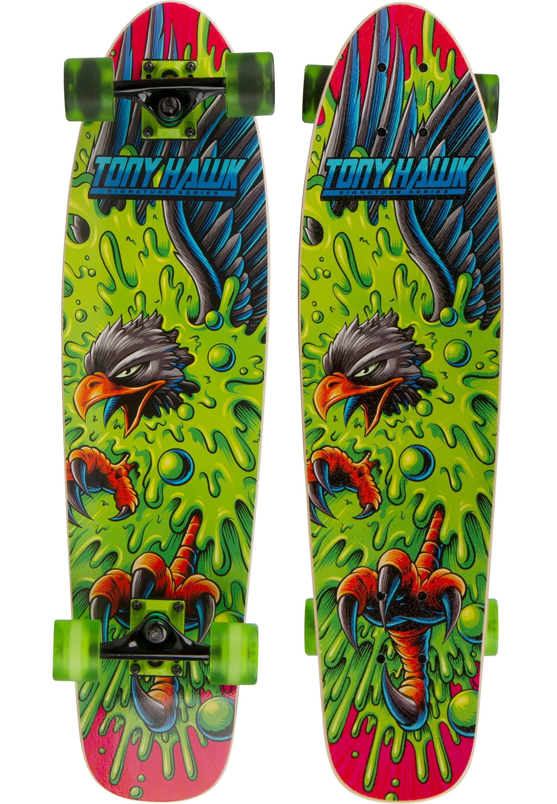 Tony Hawk 31" Complete Cruiser Skateboard, 9-Ply Maple Deck Skateboard for Cruising, Carving, Tricks and Downhill