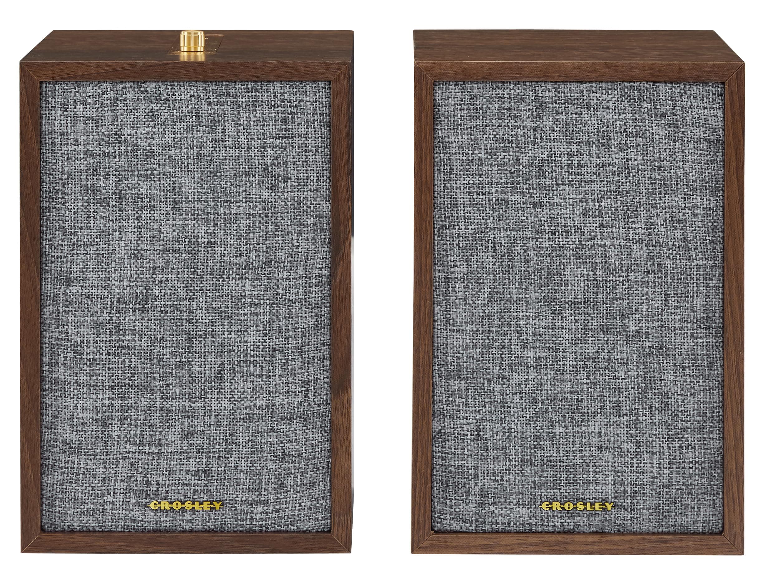 Crosley S200A-WA 4" Active Powered Bluetooth Stereo Speakers with Optical, USB, and Aux Connections, Walnut