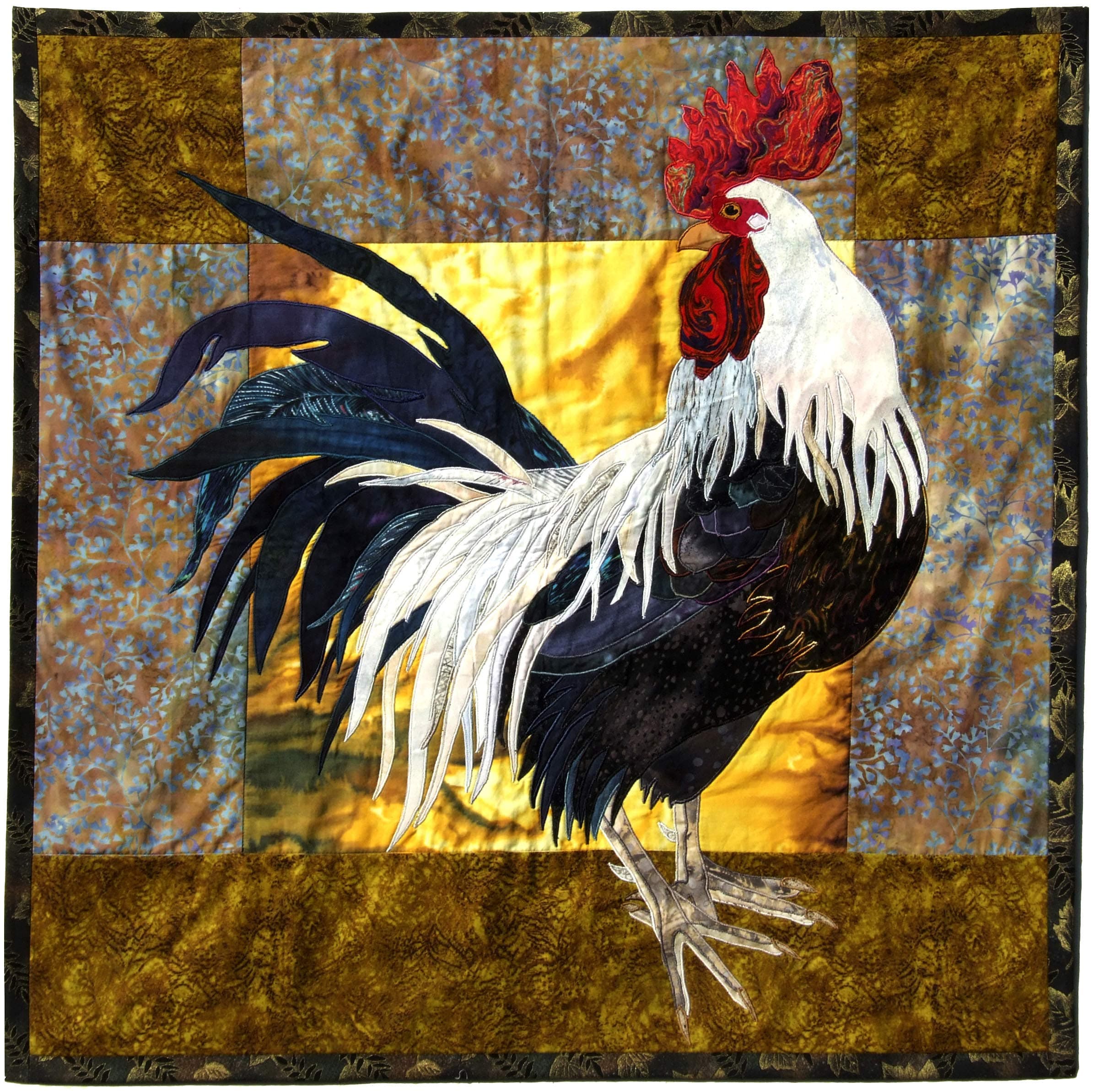 Big Rooster Full Size Applique Quilting Quilt Pattern and Instruction Only, Quilter Quiltmaking Gift
