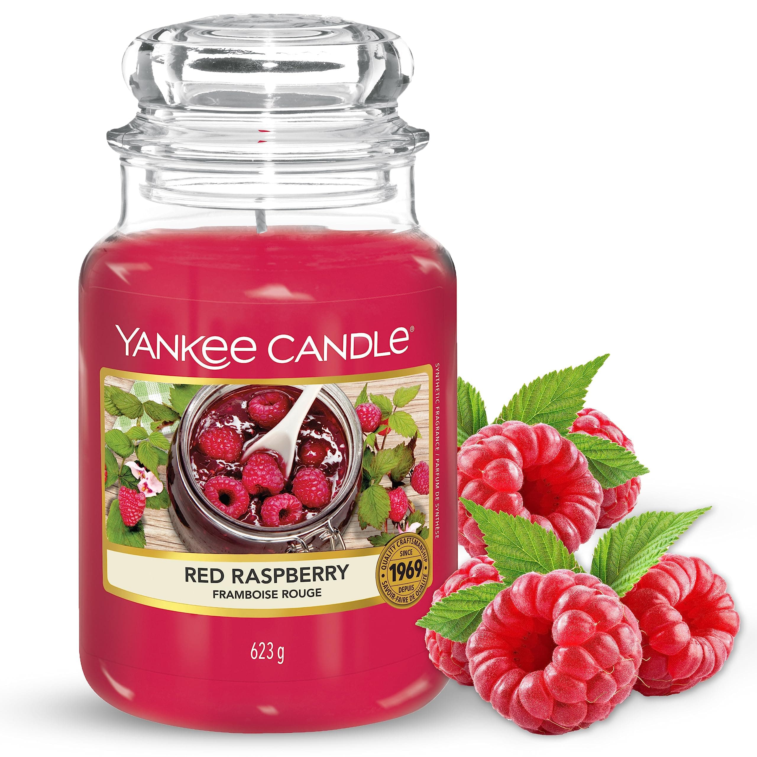 Yankee Candle Scented Candle | Red Raspberry Large Jar | Long Burning Candles: up to 150 Hours | Perfect Gifts for Women
