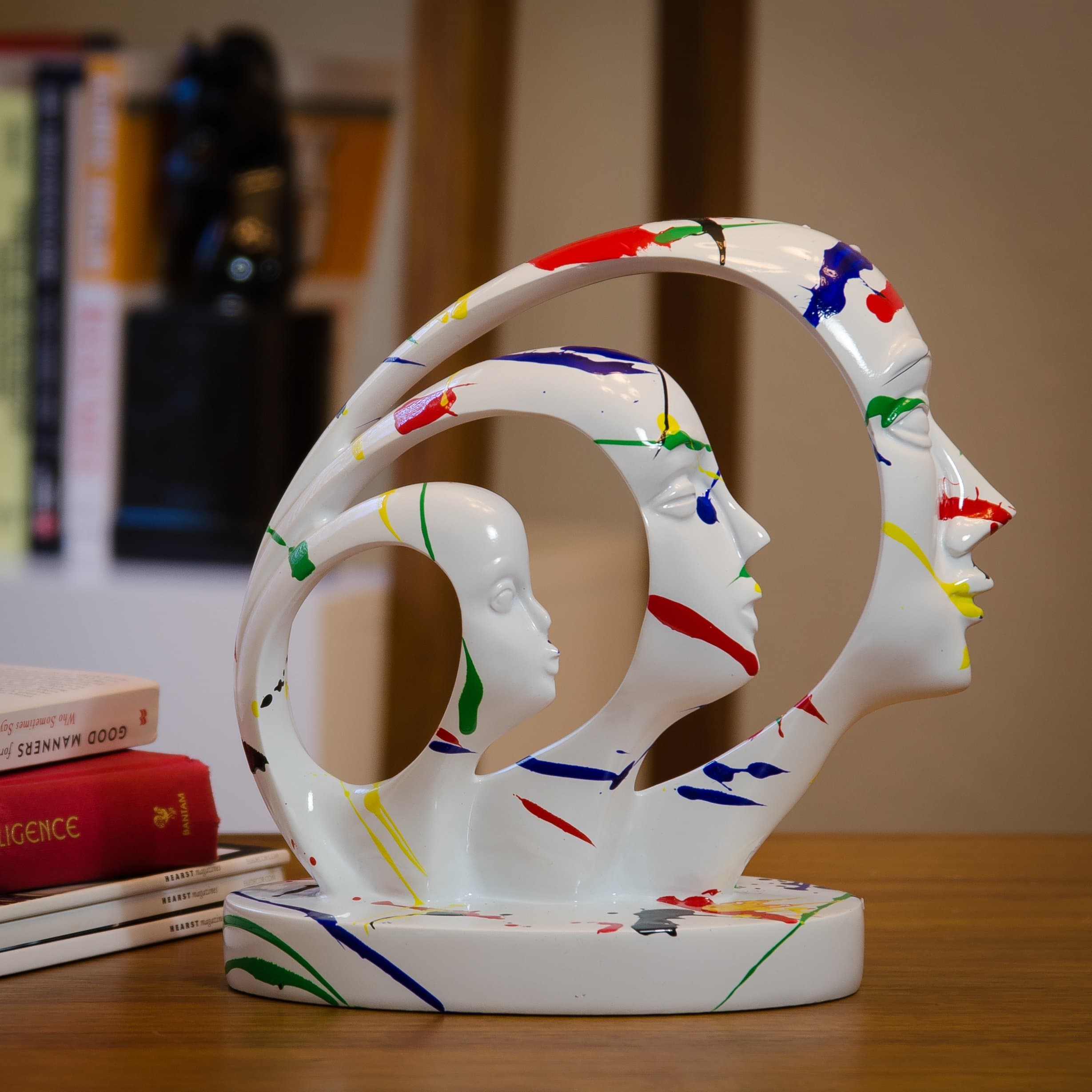 Post-modernism faces - Hand-crafted Home Office Decor Sculptures As Artistic Inspirational Gifts