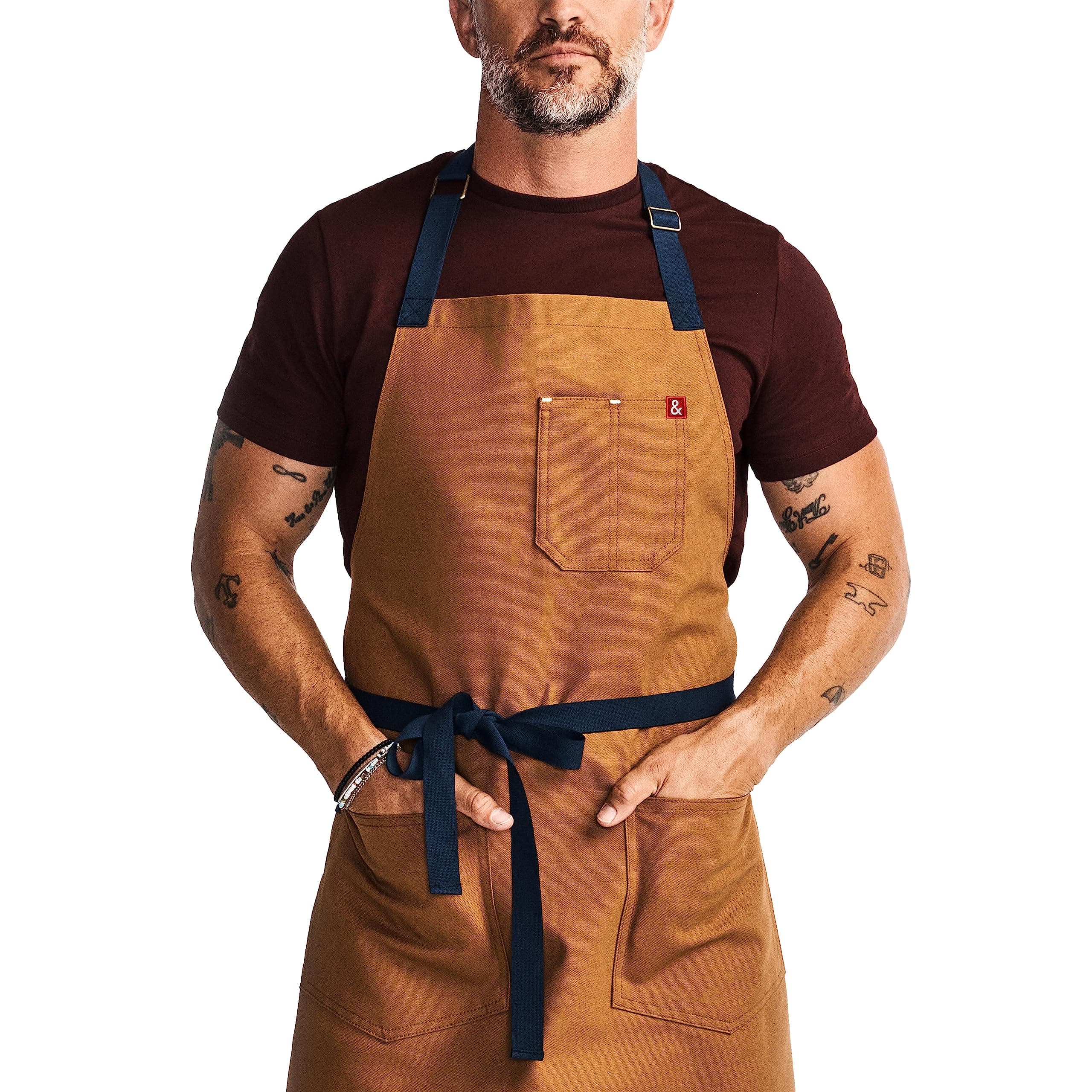 Essential Apron - Professional Chef Apron with Pockets & Adjustable Bib Strap for Cooking & Grilling