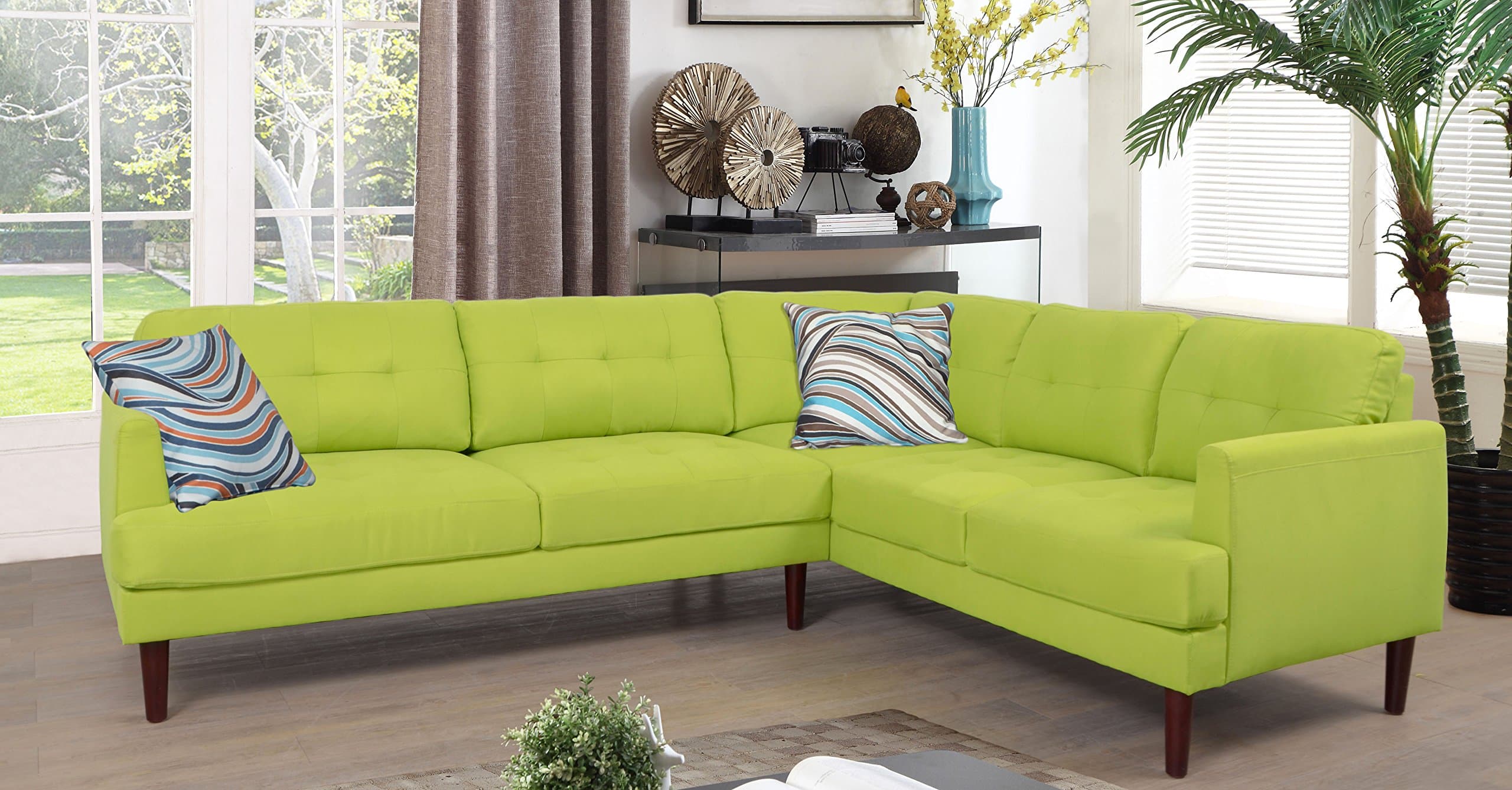 Eternity Home Atlantic Modern Sectional Sofa Set Yellow