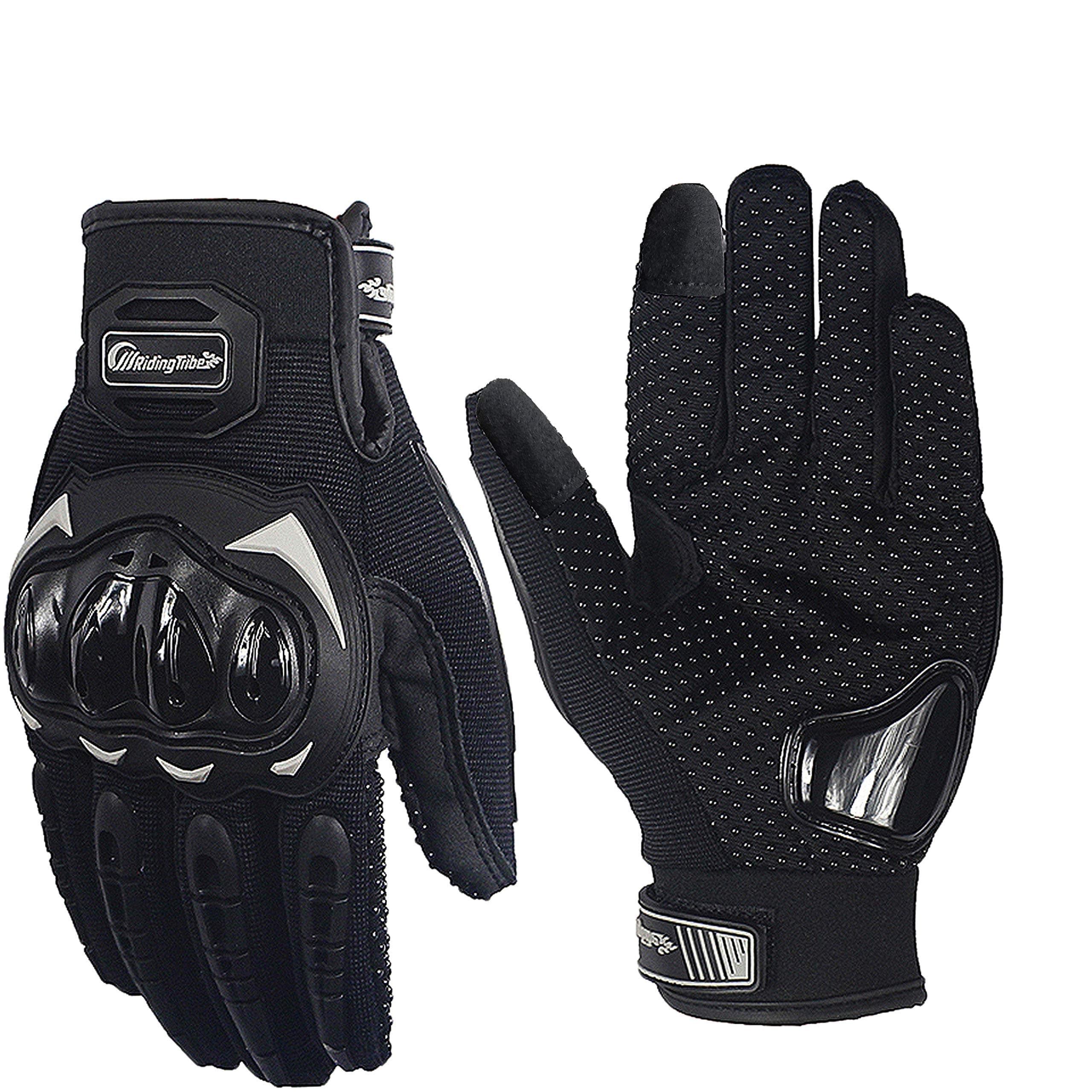 Pitzo Probiker Tribe Full Finger Riding Gloves (Black, Medium)