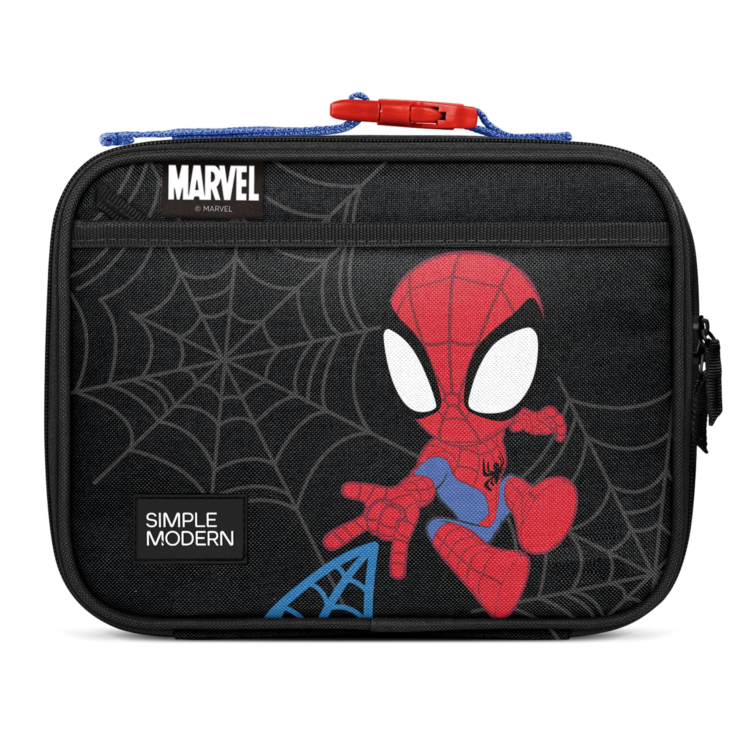 Simple Modern Marvel Kids Lunch Box for School | Reusable Insulated Lunch Bag for Toddler, Girl, and Boy | Meal Containers with Exterior & Interior Pockets | Hadley Collection | Spidey Kid