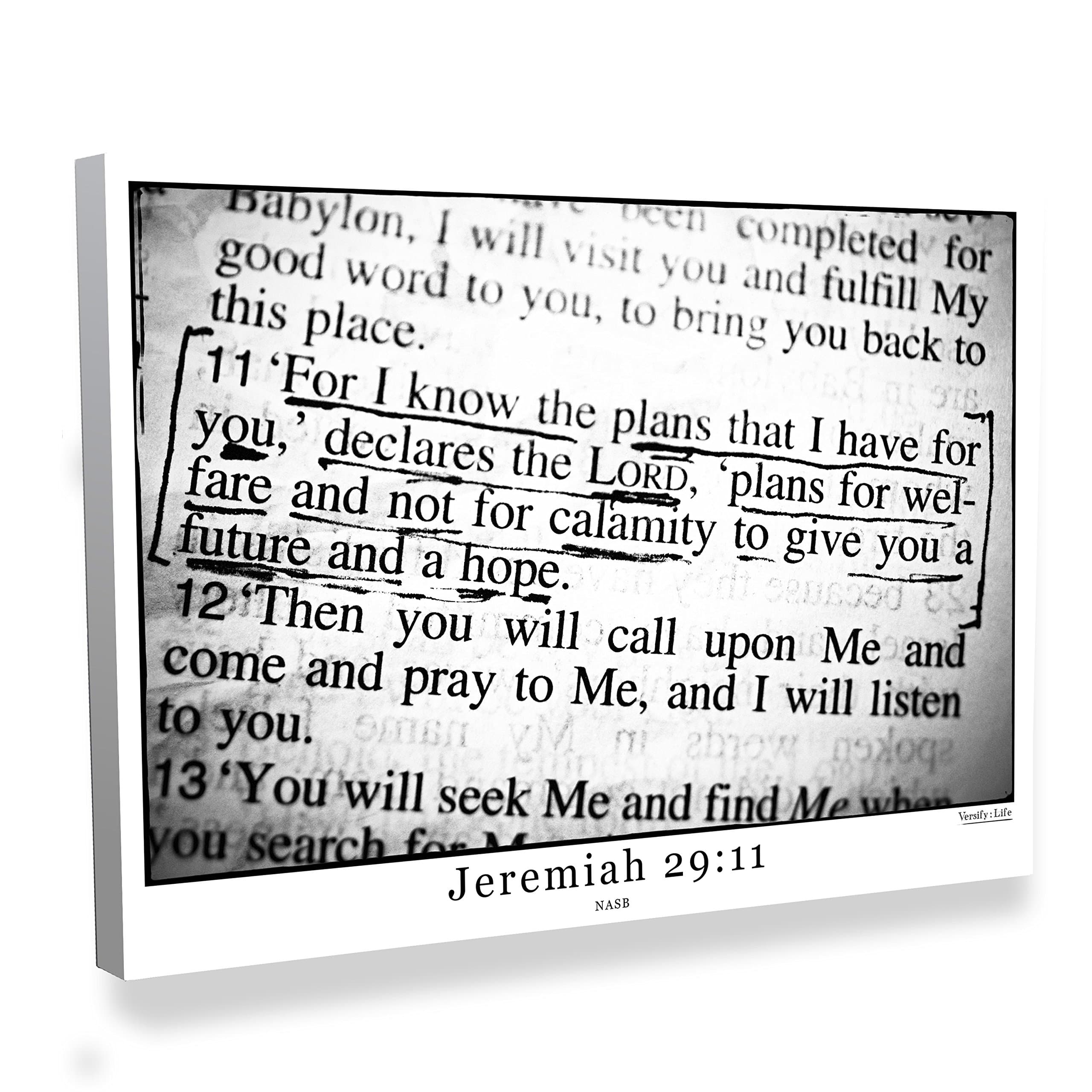 Jeremiah 29:11 Bible Verse Canvas Art
