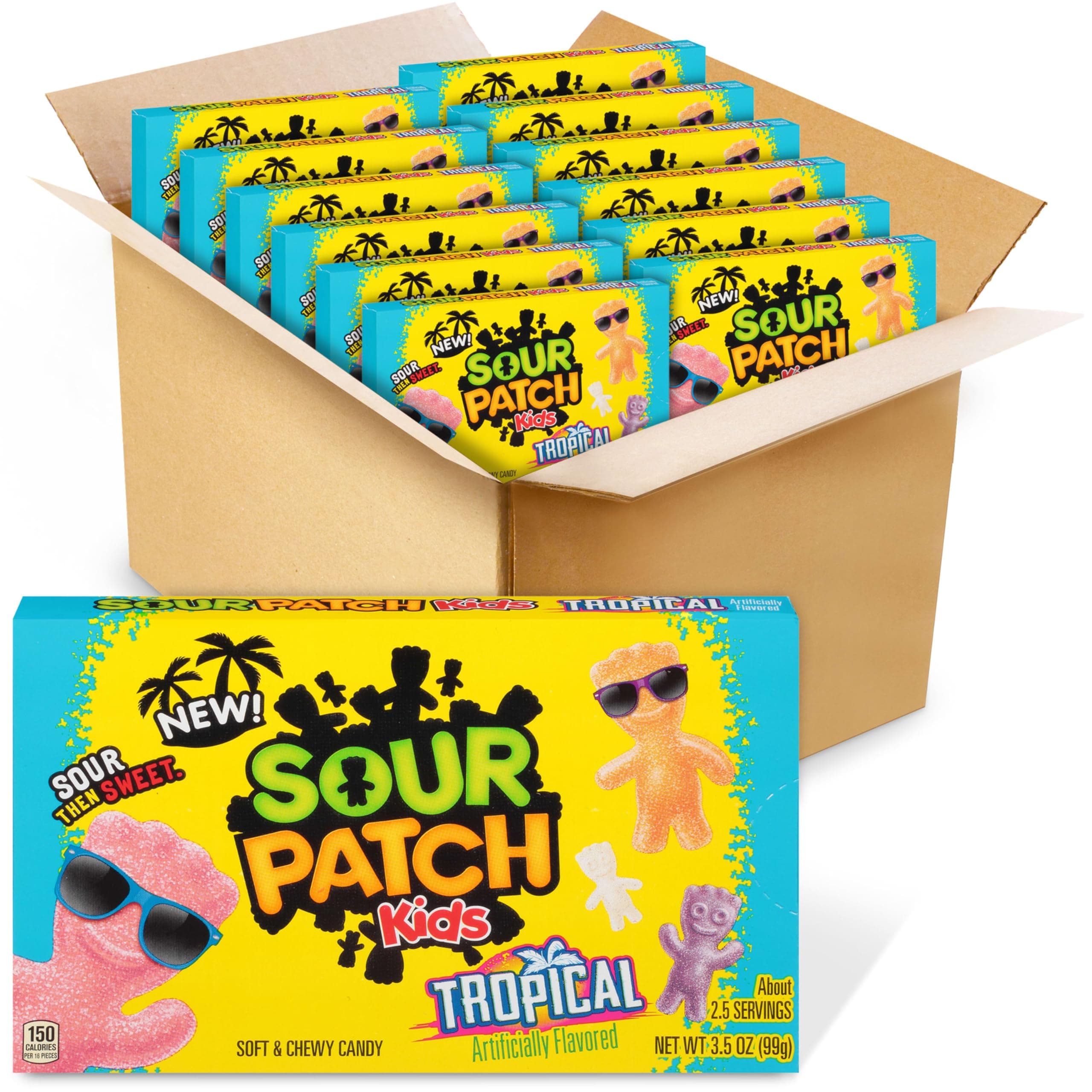 Tropical Soft & Chewy Gummy Candy, Bulk Candy, 12 - 3.5 oz Boxes