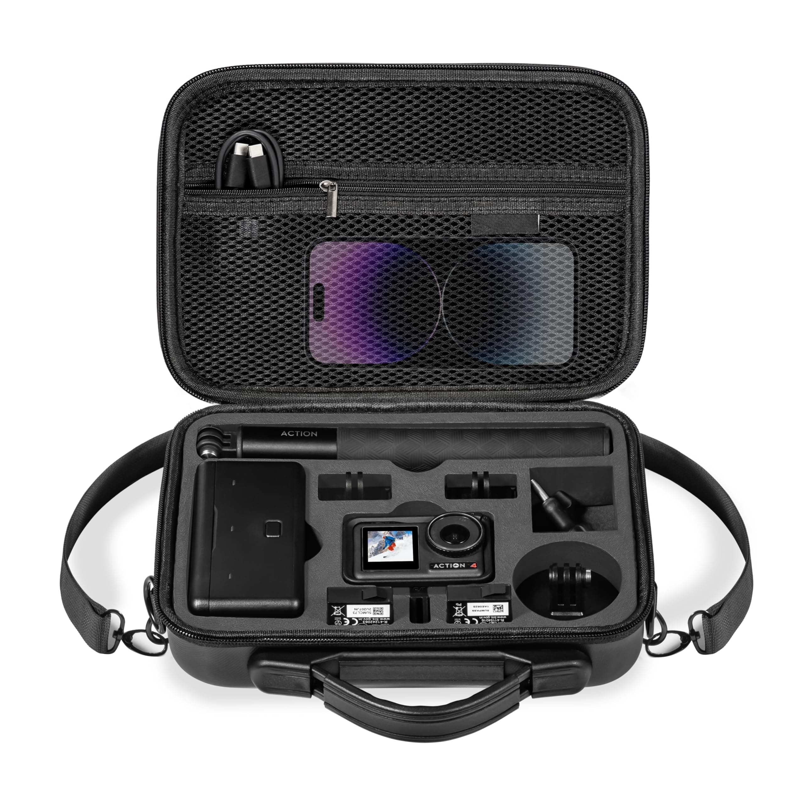 Tomat Osmo Action 3 Carrying Case for DJI Osmo Action 3/Action 4 Camera Accessories Hard Shell Bag Travel Case Compatible with DJI Action 3/Action 4 Adventure Combo