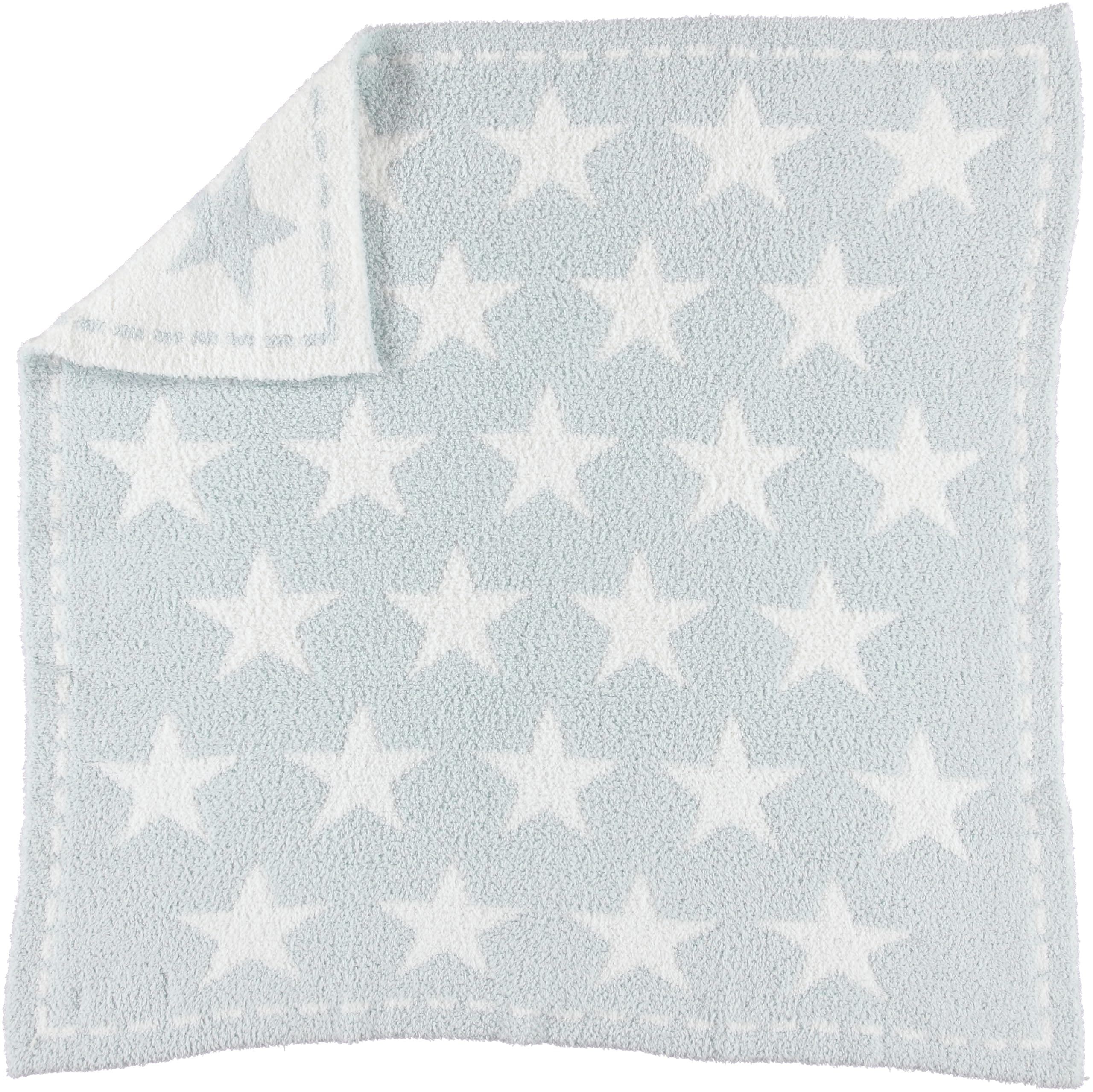 CozyChic® Dream Receiving Blanket, Aqua Ice-White Stars, 30"x30"