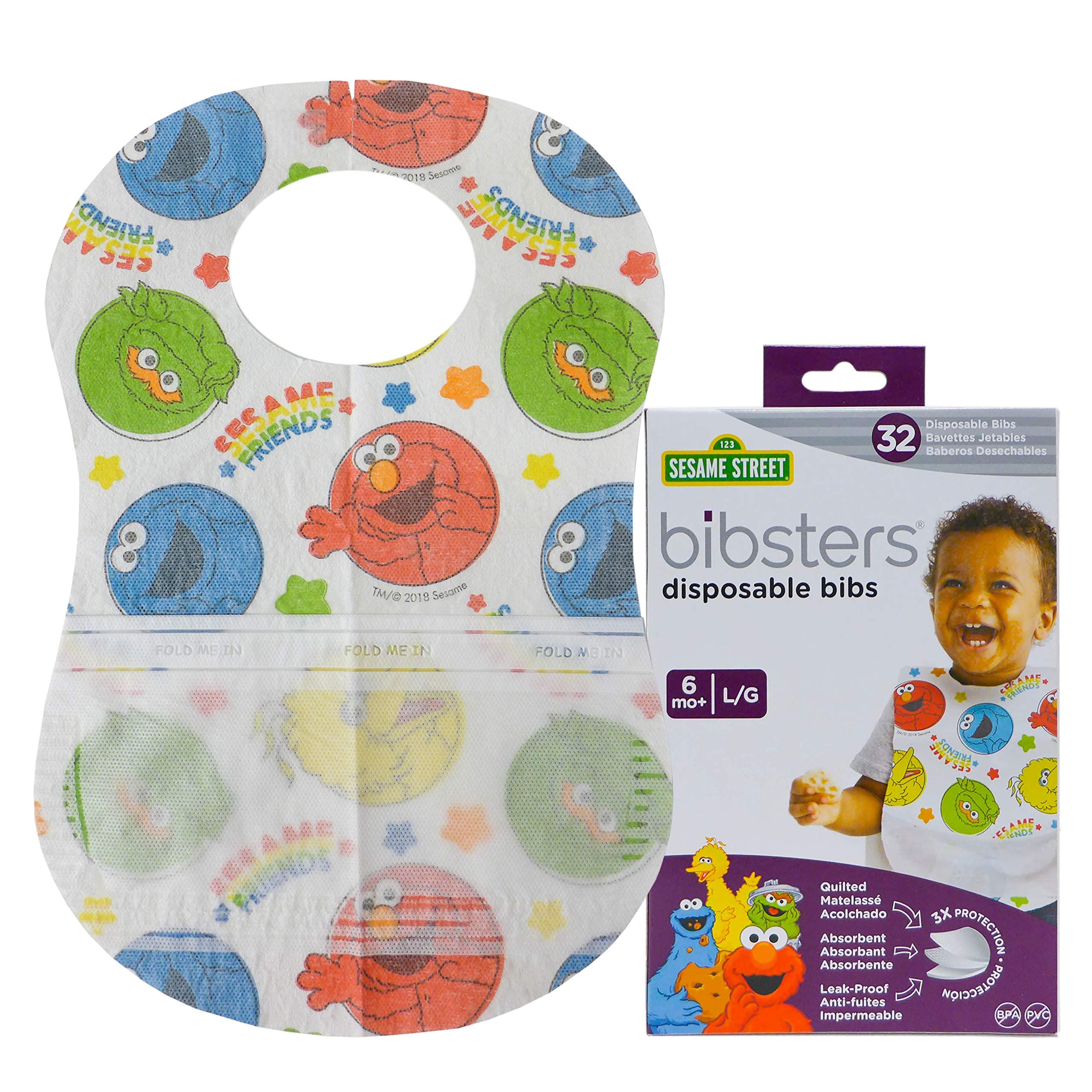 Bibsters Large Disposable Bibs - Multi - Unisex - 32 ct