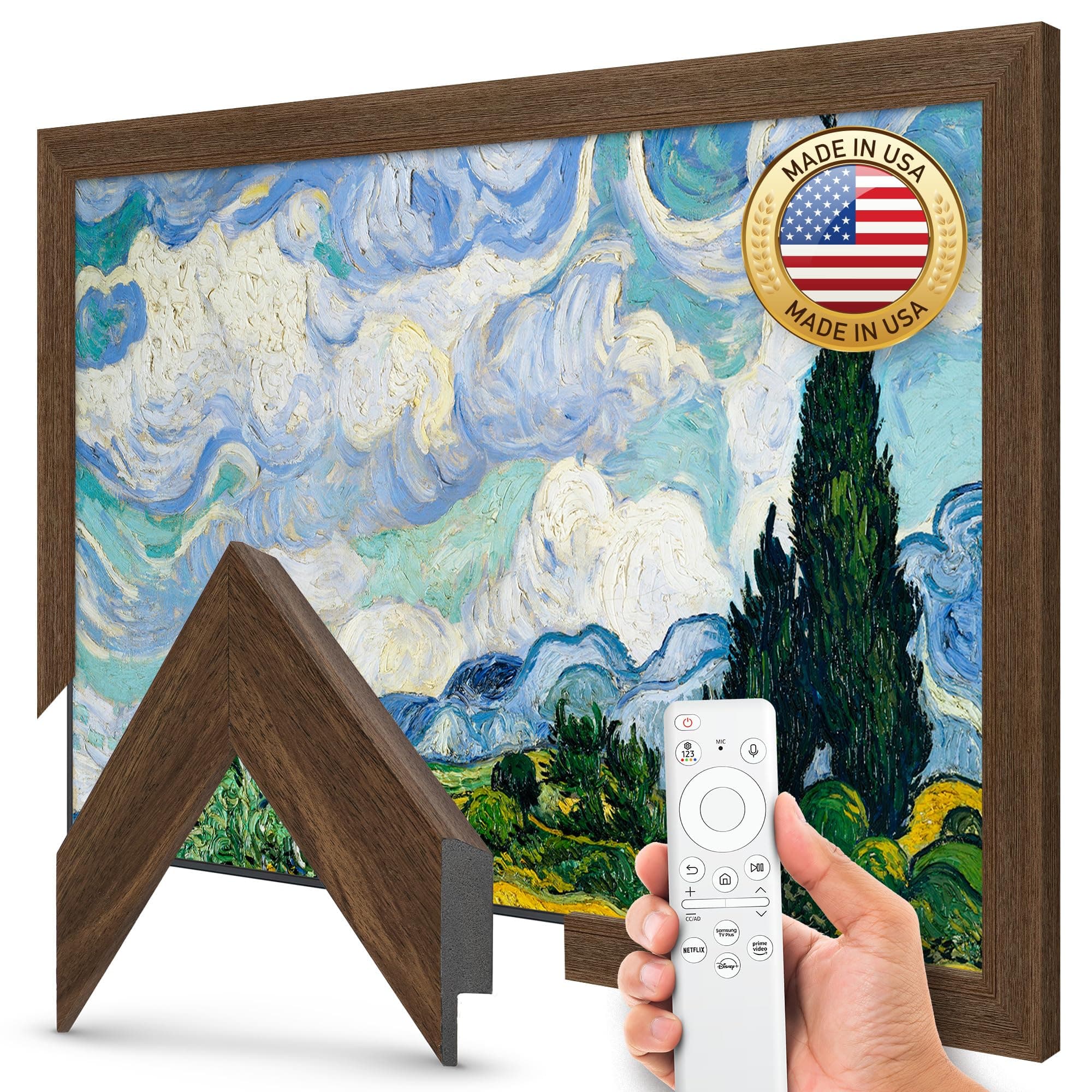 Frame My TV Deco s - Museum Walnut Slim Compatible ONLY with Samsung The (3", Chip Color)