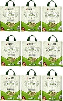 NARTI mehendi henna powder organic for hair growth pack of 4.5 kg best for natural hair care and colour suitable for wedding heena powder for hair in 4500 g pack of 9