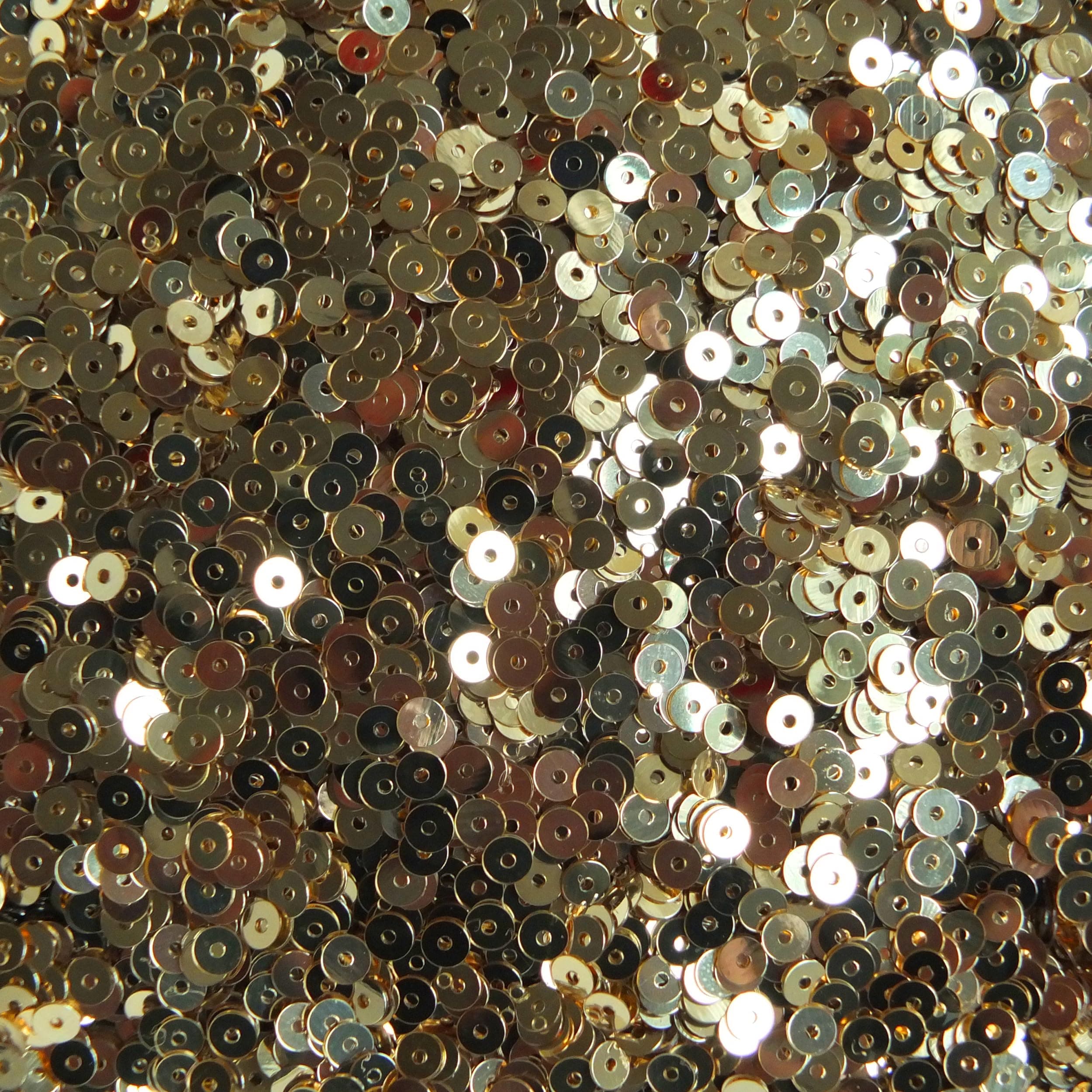4mm Flat Sequins ~ Gold ~ Loose Sequins Made in USA
