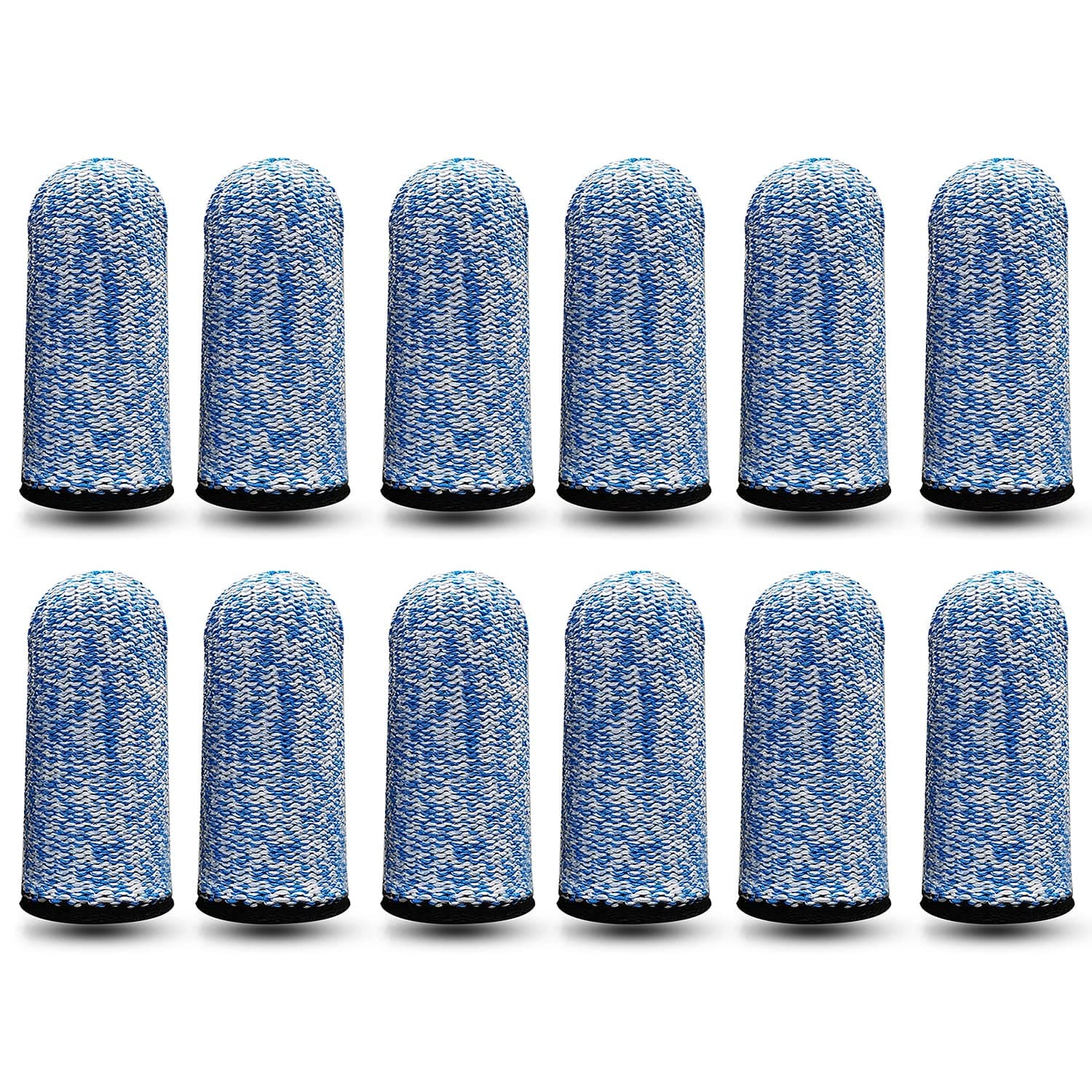 RIVIEVAL 12 Pieces Finger Cots, Reusable Thumb Protector Non Slip Finger Protectors Breathable Finger Cots Cut Resistant Protection for Work, Kitchen, Garden, Sculpture (Blue)…