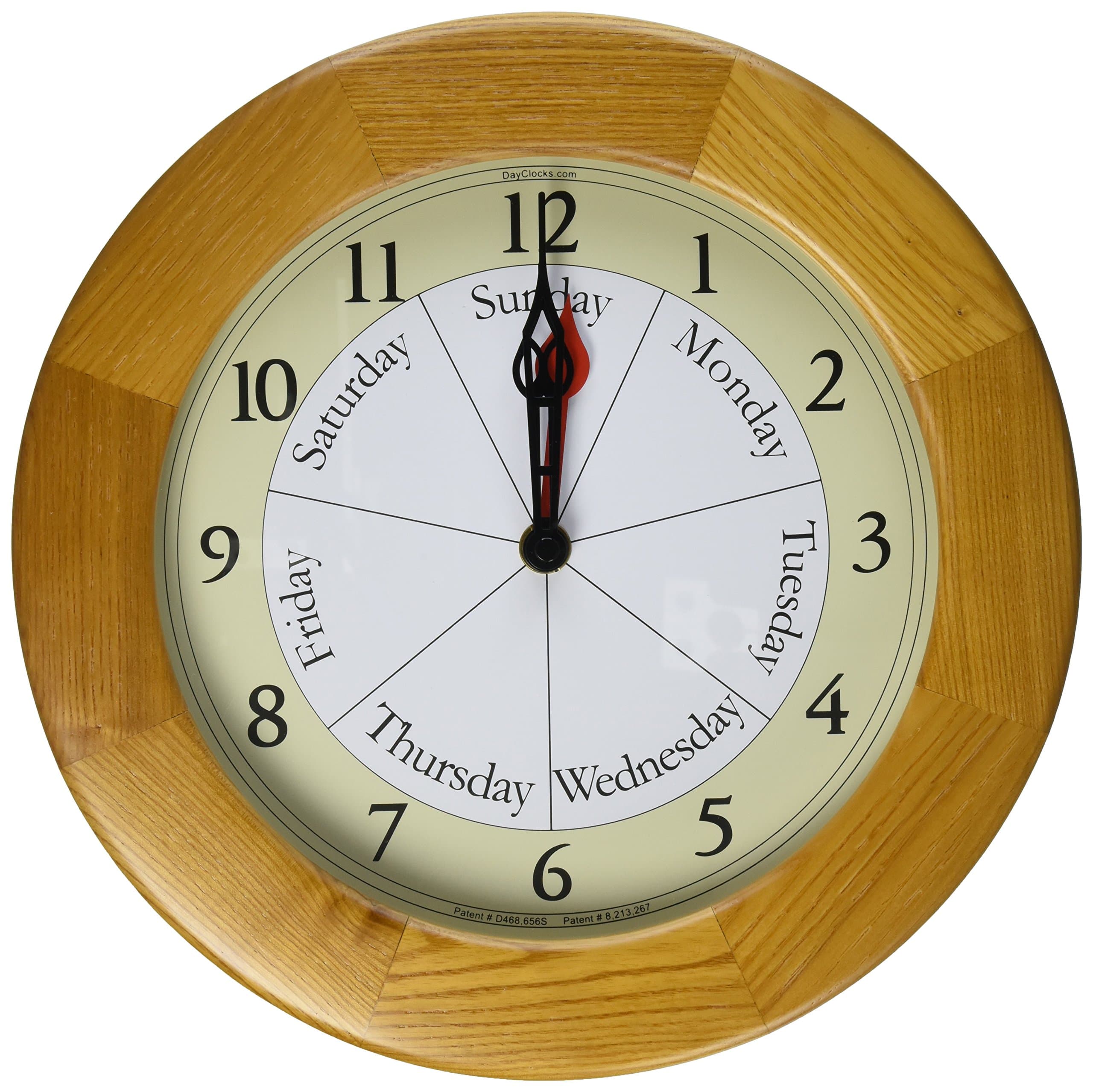 Contemporary Style Day And Time Oak Clock