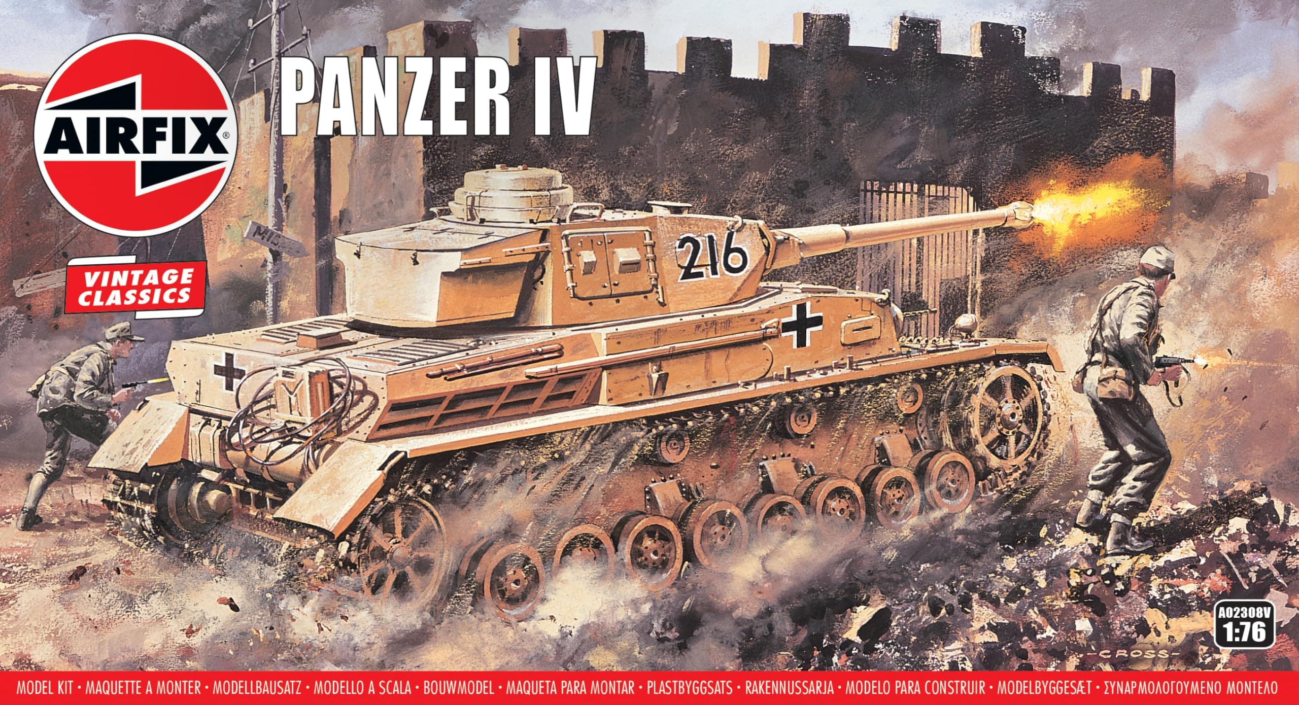 Vintage Classics Set - A02308V Panzer IV - Plastic Model Tank Kits for Adults & Children 8+, Set Includes 101 Pieces - 1:76 Scale Model Tank Set