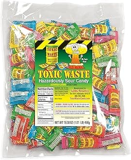 - TOXIC WASTE - Hazardously Sour Candy - Apple, Watermelon, Lemon, Blue Raspberry, & Black Cherry Flavors - 1 lb. Bag