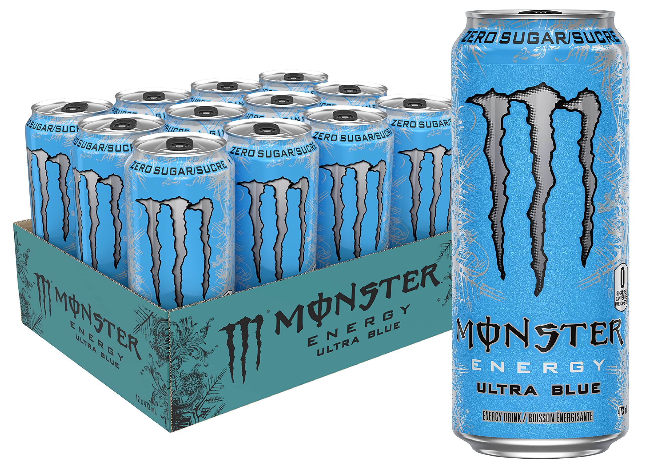 Monster Ultra Blue Cans, 473mL, 12 Pack