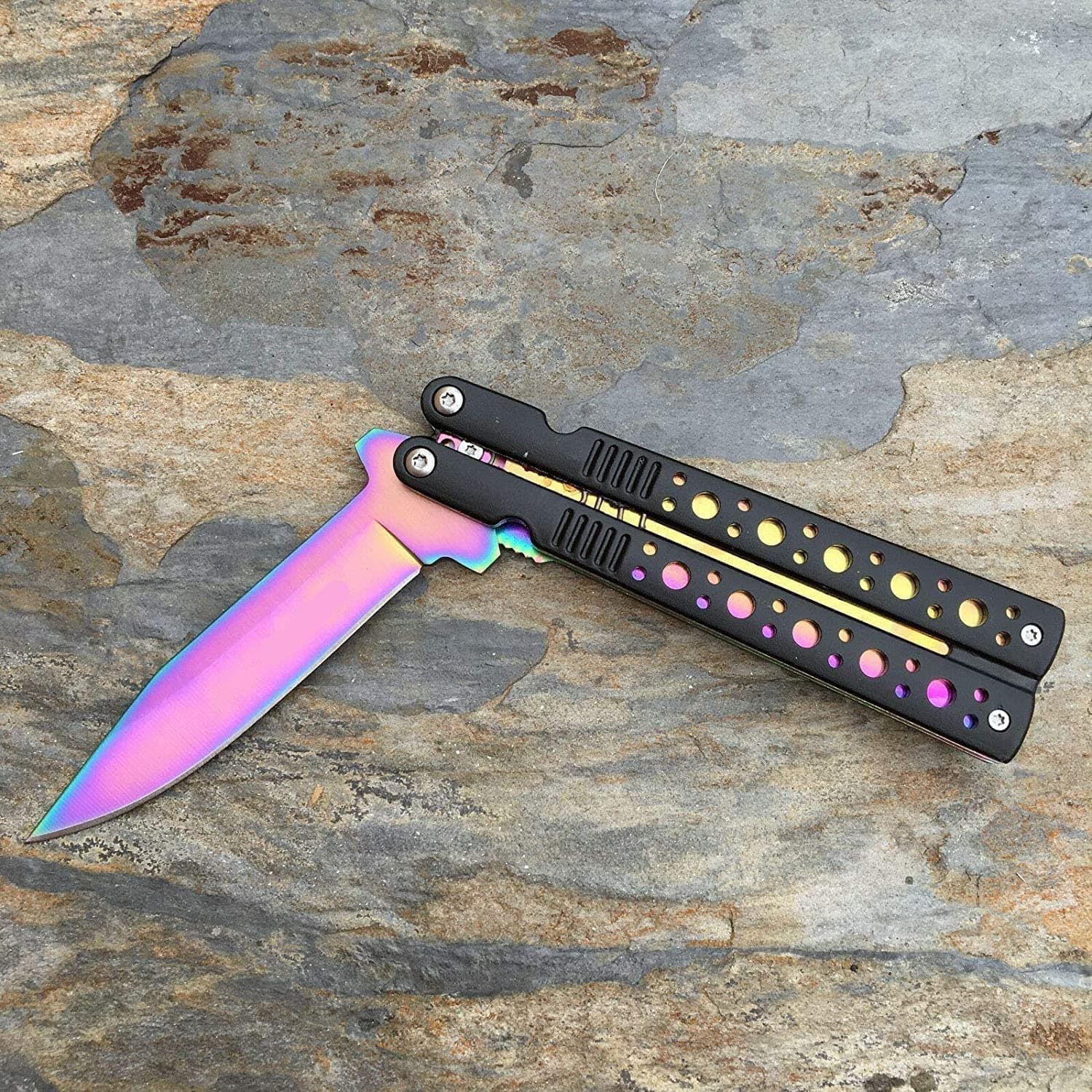 Snake Eye Tactical Spring Assisted Rainbow Blade Folding Aluminum Handle Pocket Eco'Gift LIMITED EDITION Knife