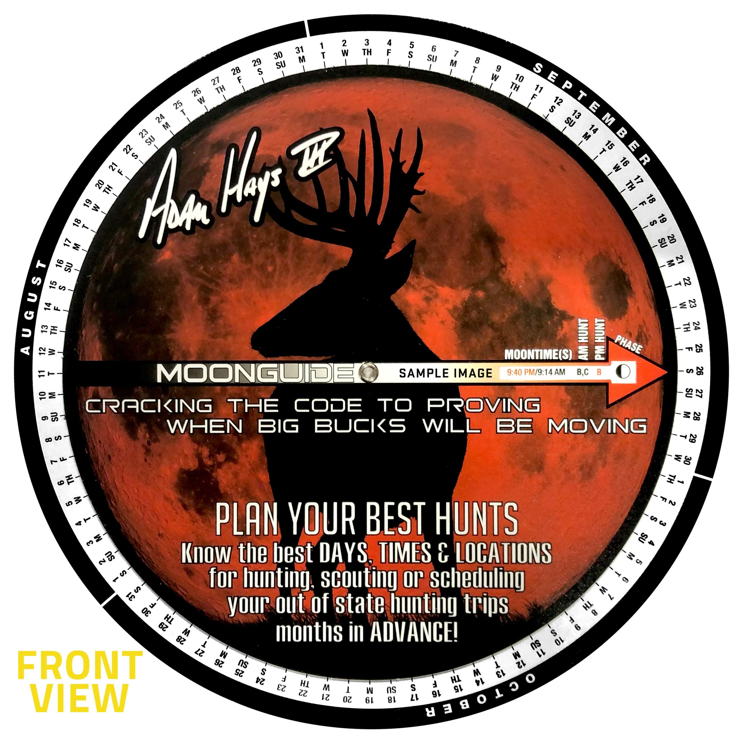 Illusion System's 2020 Moon Guide for Deer Hunting - Dates, Times, Locations - 20+ Years Of Testing - Portable (6″ diameter)