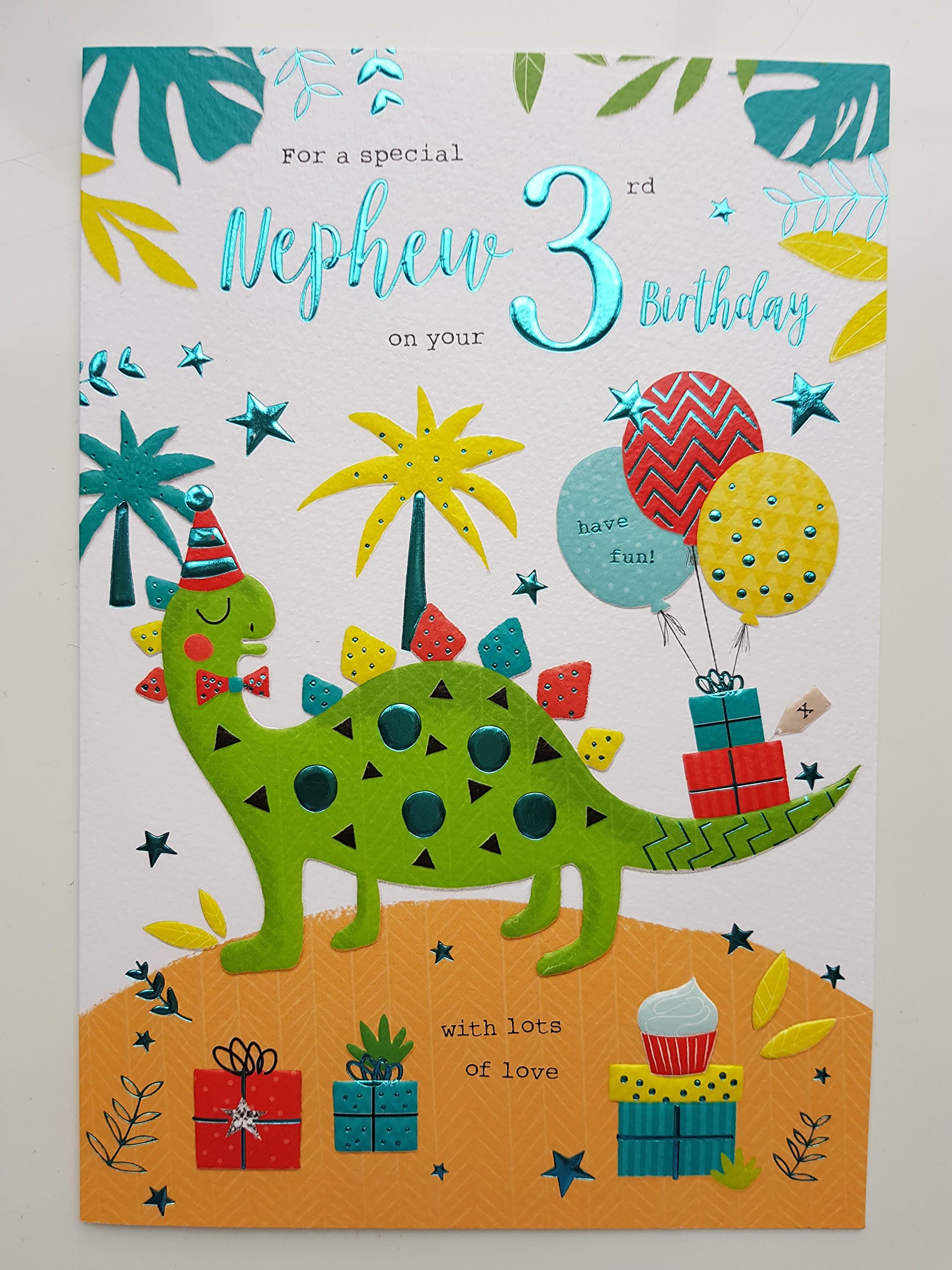 Special Nephew 3rd Birthday Card Age Three 8577