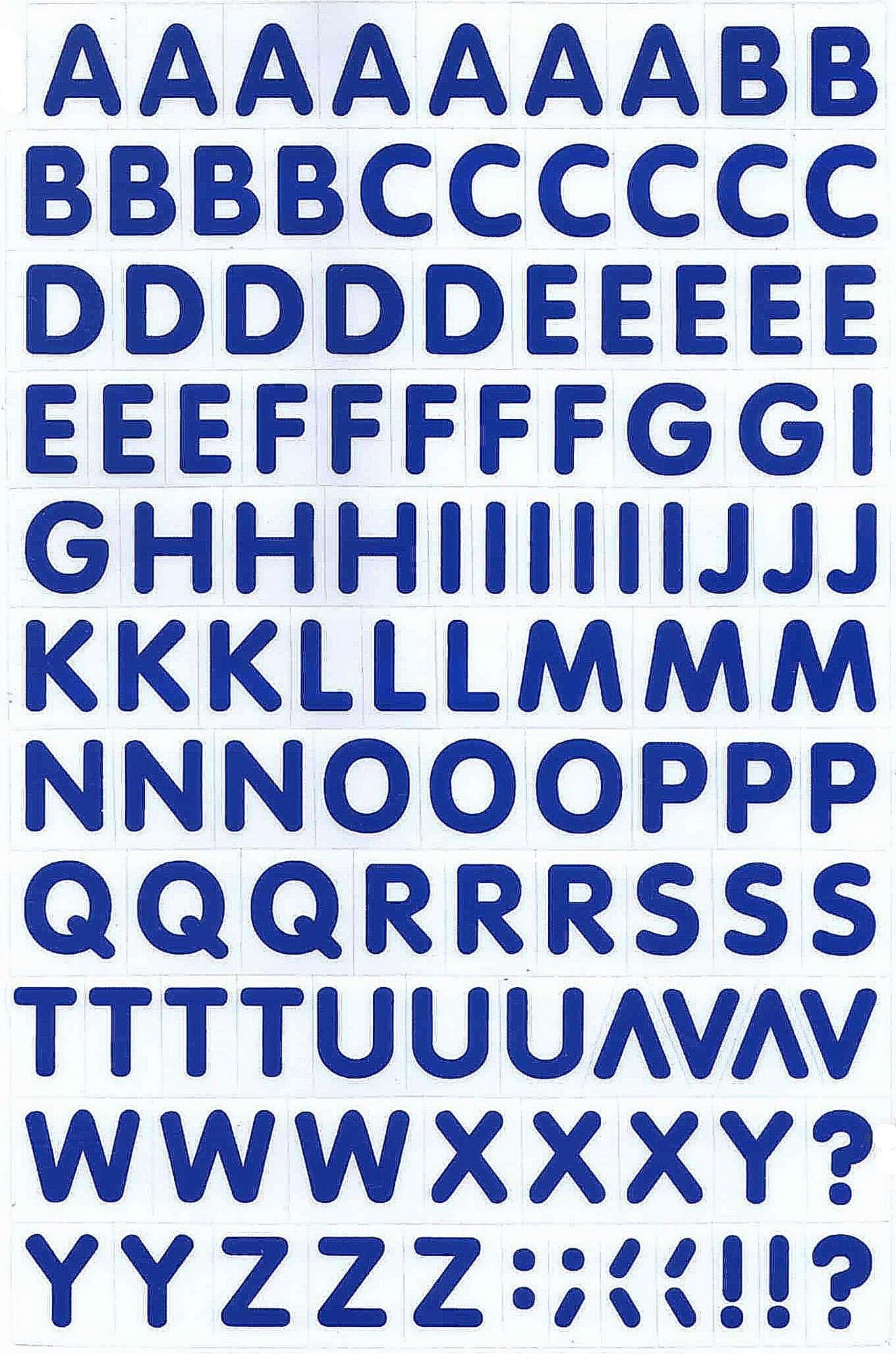 "10 Sheets" "0.7 inch" Letters Alphabets Sticker Decal Graphic Logo Sign Stickers Car Blue