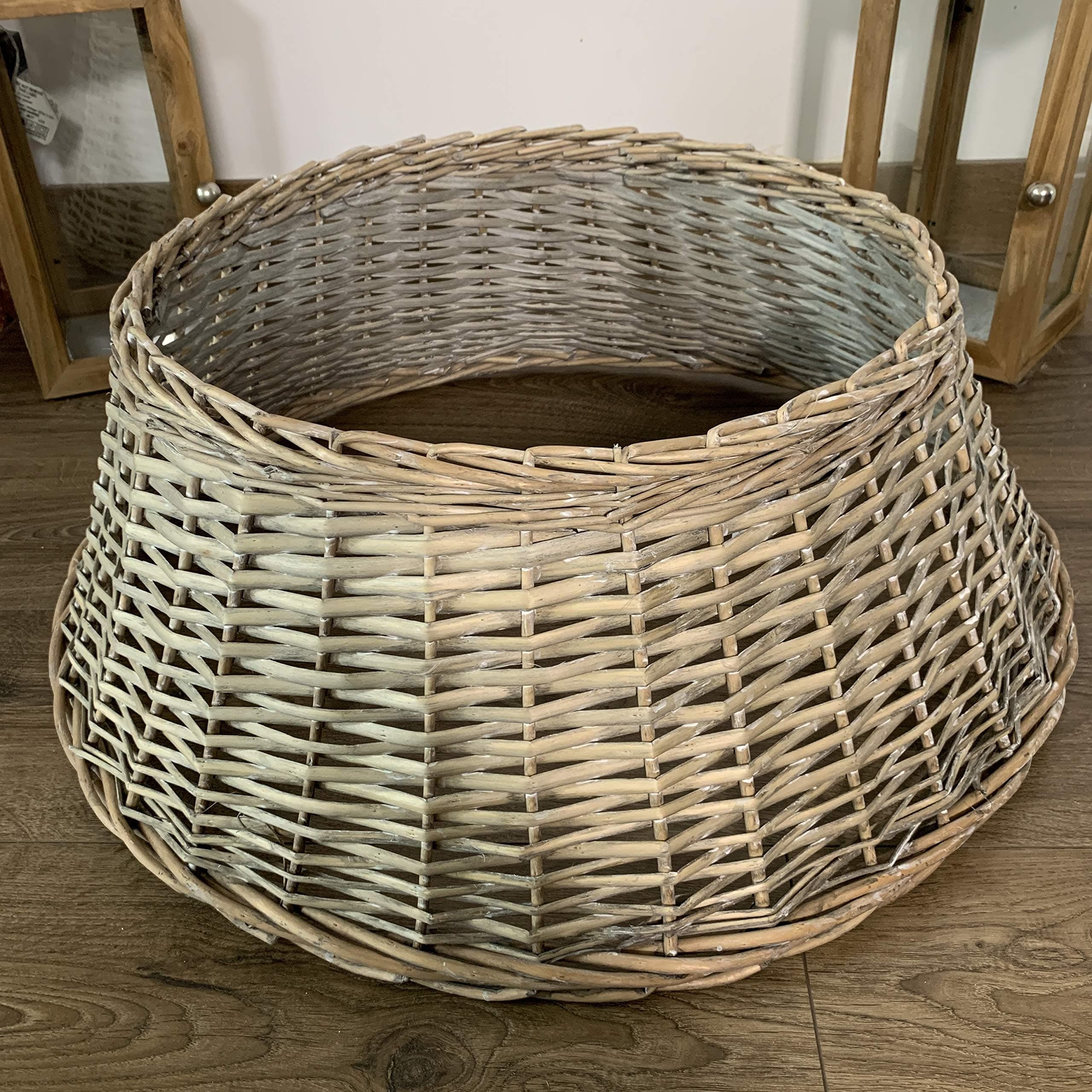 Samuel ALEXANDER 48/68cm Large Deluxe Wicker Willow Christmas Tree Skirt - Natural