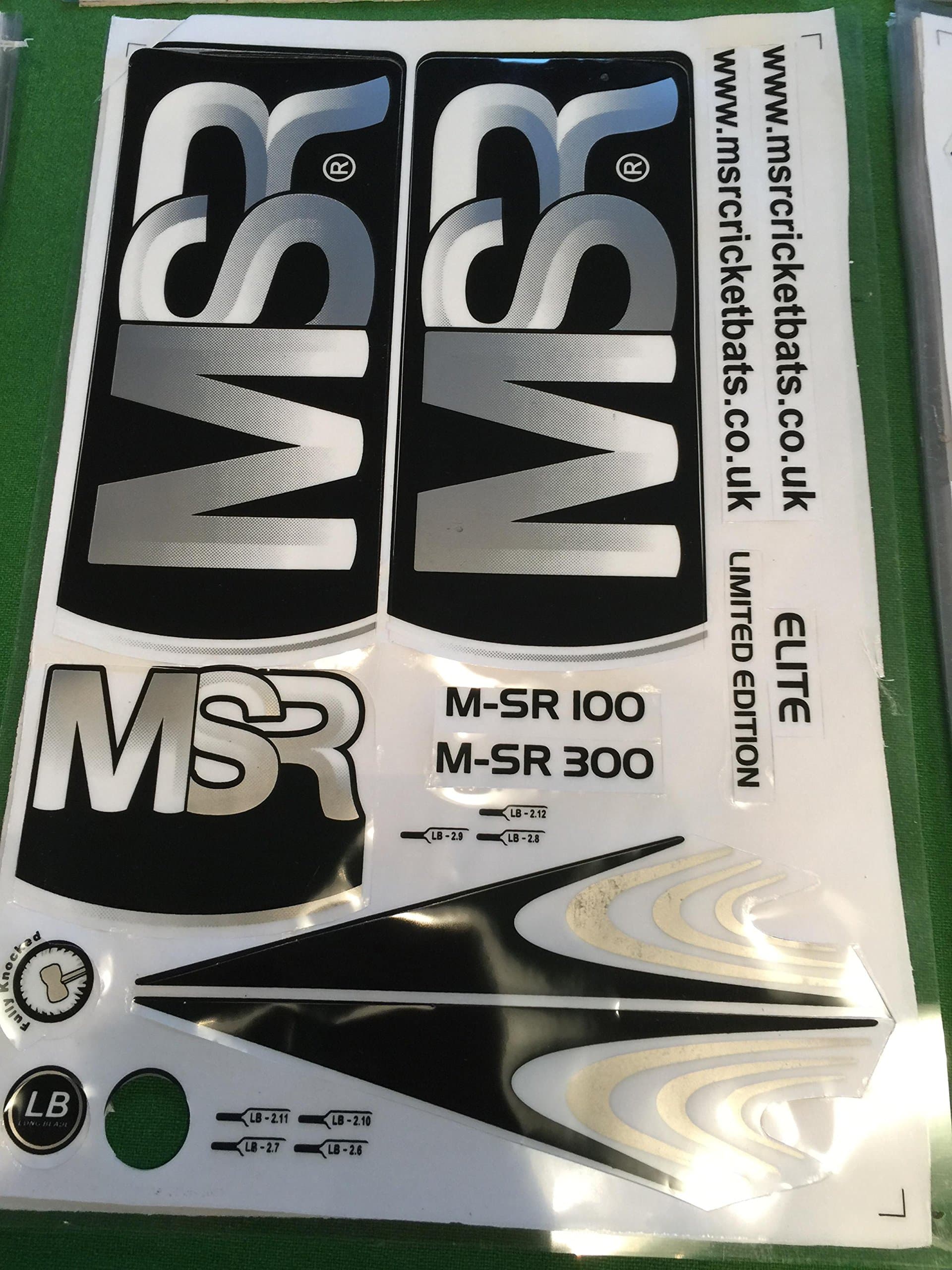 MSR CRICKET BAT STICKERS (BLACK & SILVER)