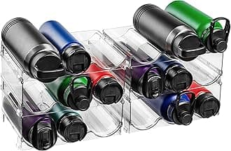 ClearSpace Water Bottle Organizer for Cabinet – Stackable Water Bottle Holder for Cabinet or Wine Rack for Home Organization Storage – Drink Organizer for Fridge, Kitchen Organization, 6 Pack