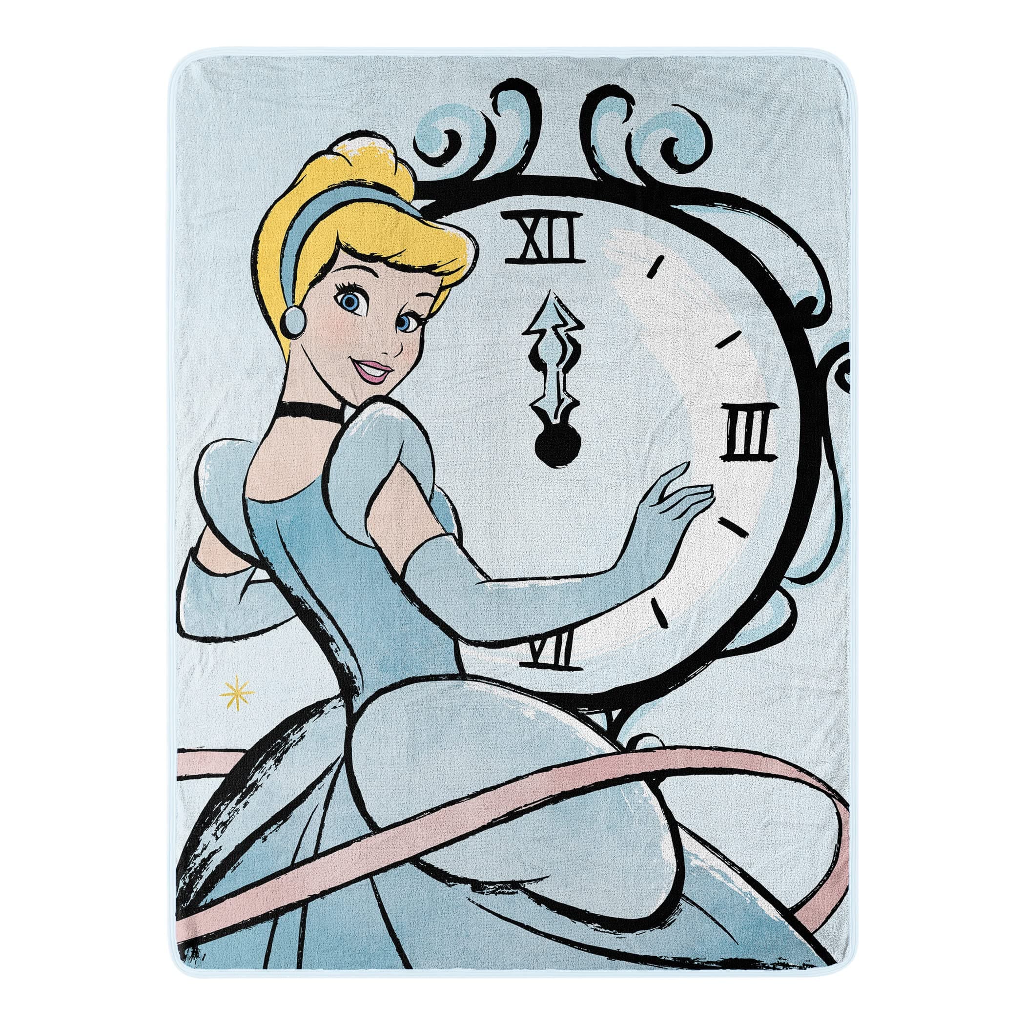 Cinderella Micro Raschel Throw Blanket, 46" x 60", On Time