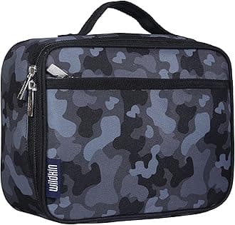 Wildkin Kids Insulated Lunch Box – Durable and Reusable for School & Travel - Black Camo