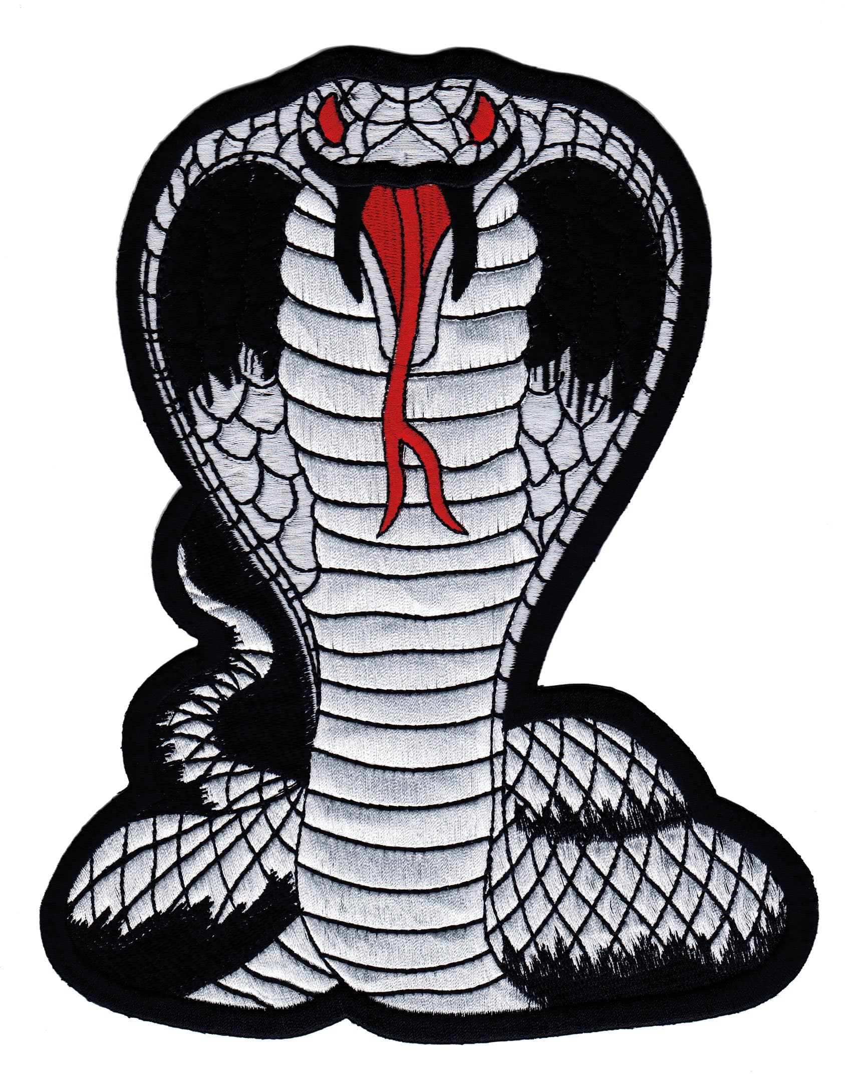 Backpatch Black Cobra Snake Large XXL Jacket Biker Back Patch Sew-on Iron-on Patches Embroidered Applique