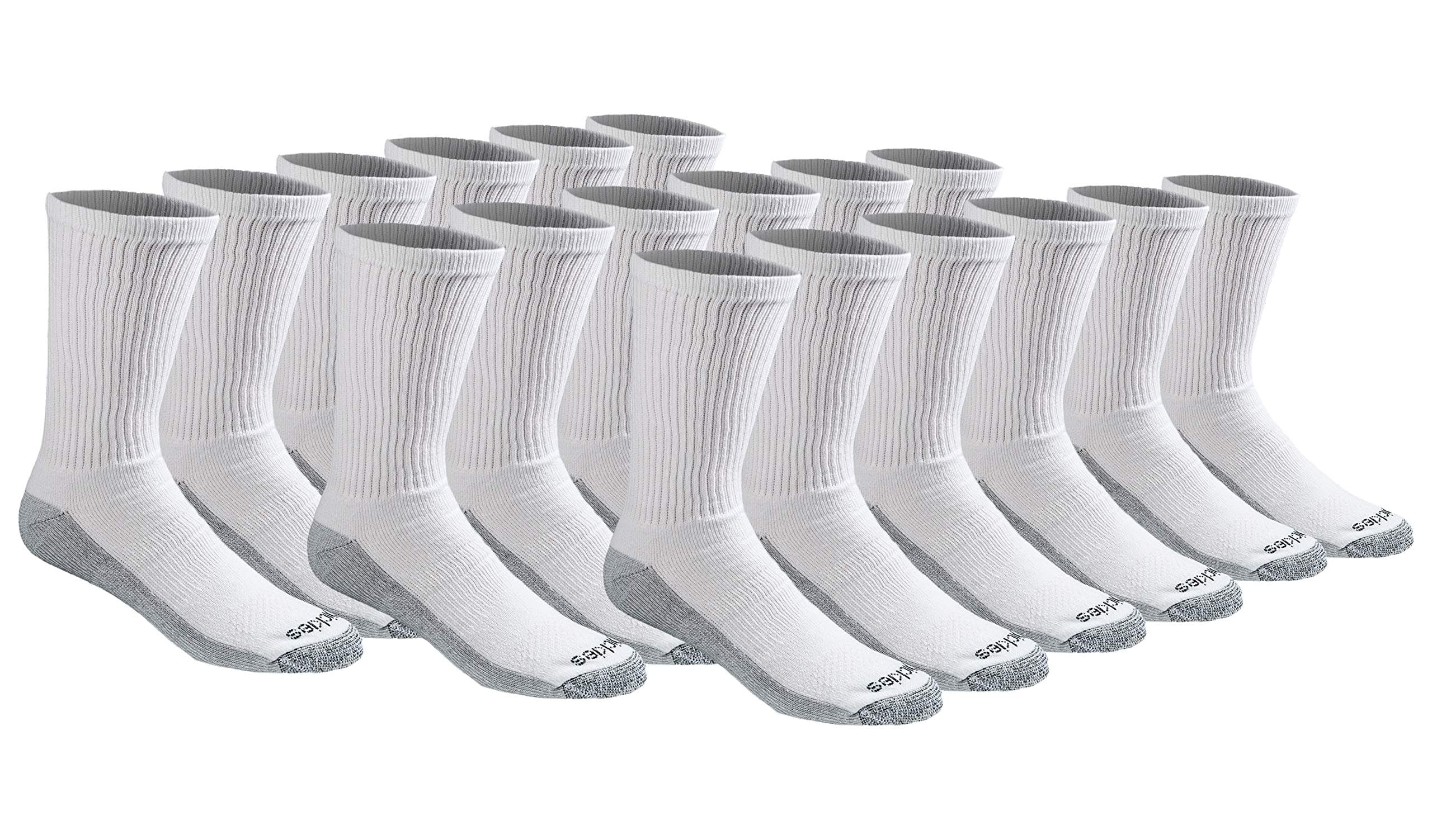 Dickies Men's Dri-Tech Original Moisture Control Crew Socks, Available in M-XXL (6, 12, 18 Pairs)