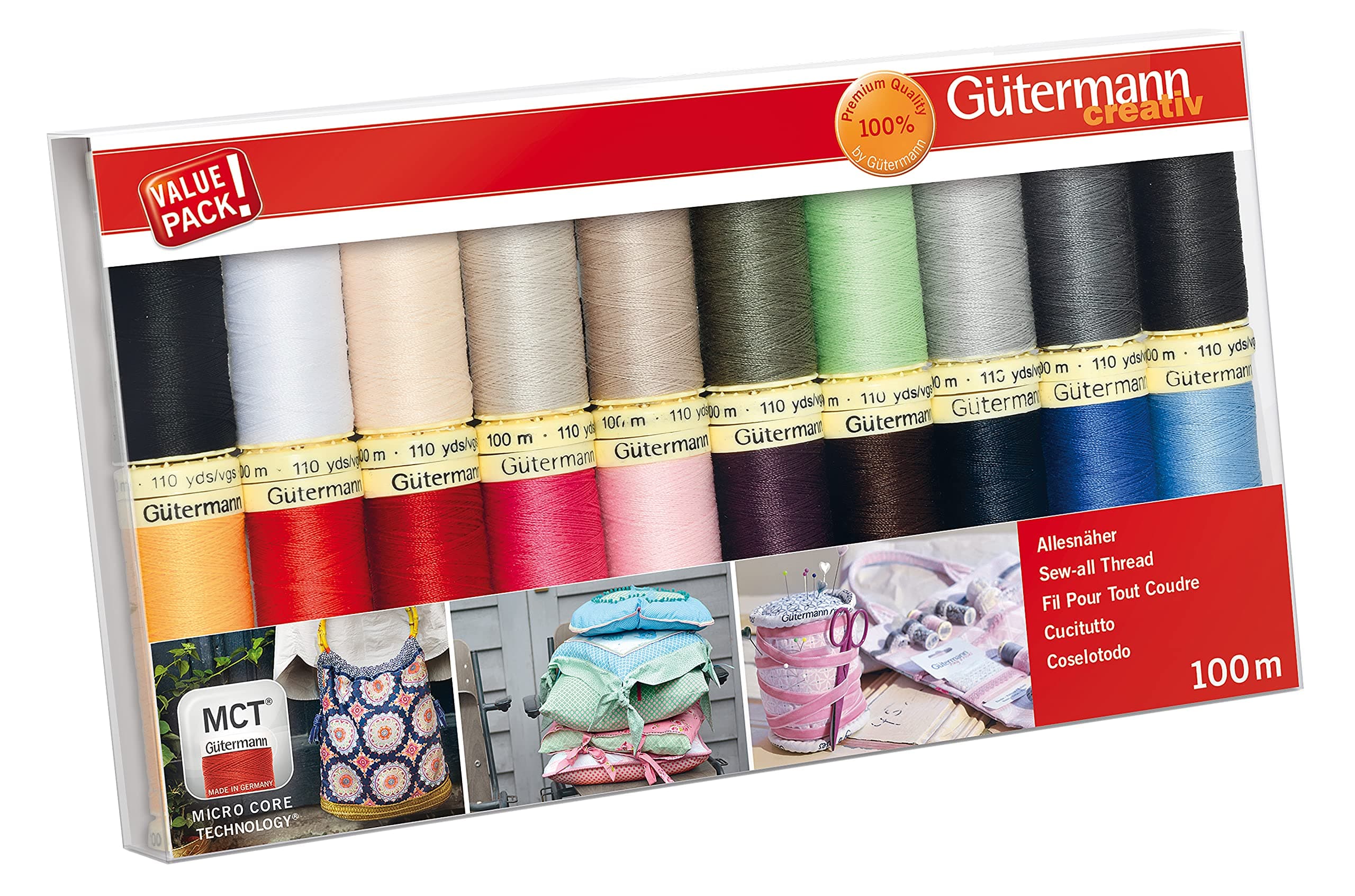 Thread Set: Sew-All: 100m: Pack of 20, Assorted