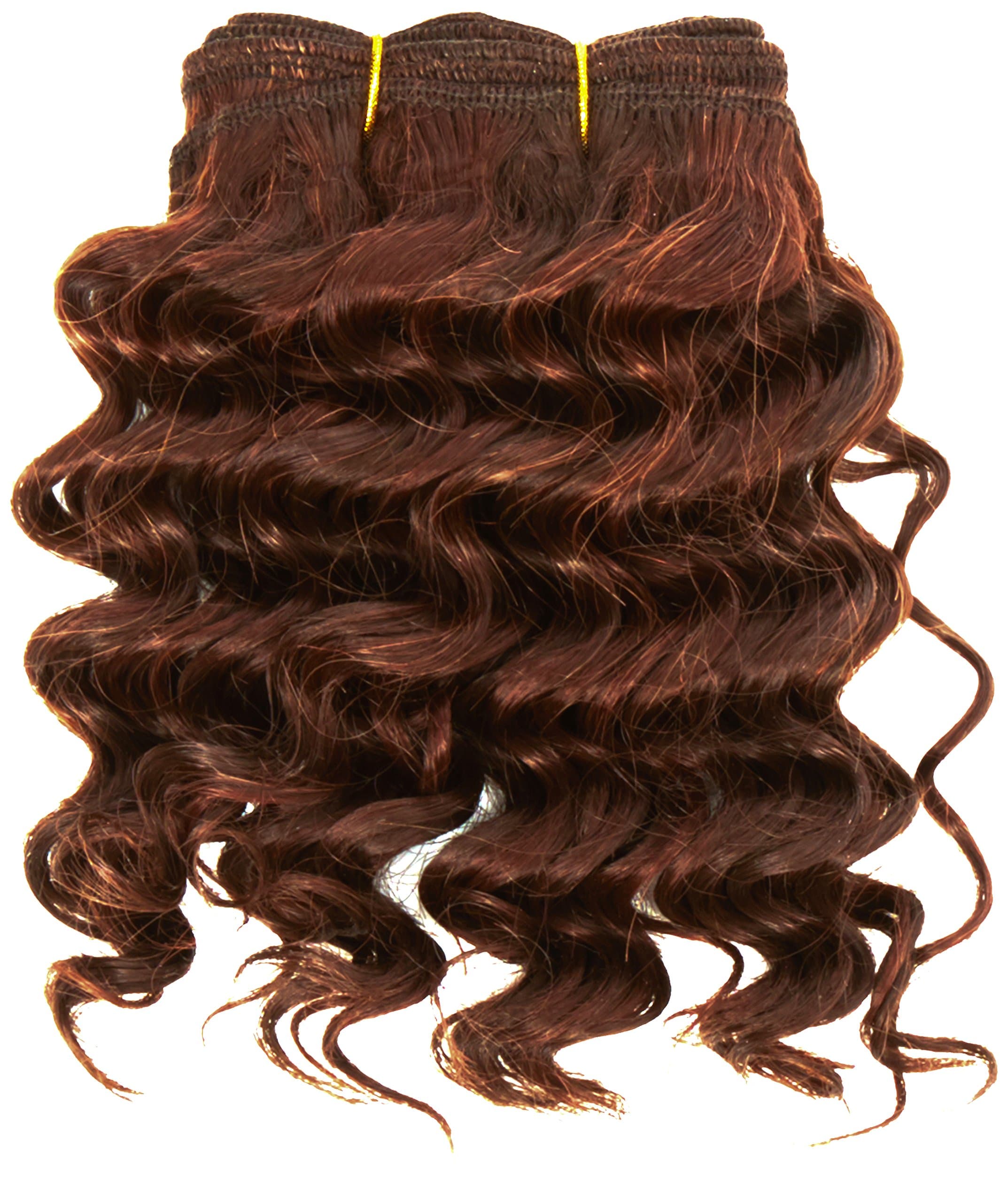 Chear Deep Wave 2-in-1 Weft Human Hair Extension with Premium Blend Weave Number P4/33, Medium Dark Brown/Auburn 8-Inch